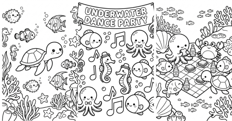 Under the Sea Coloring Pages Free 20 Designs