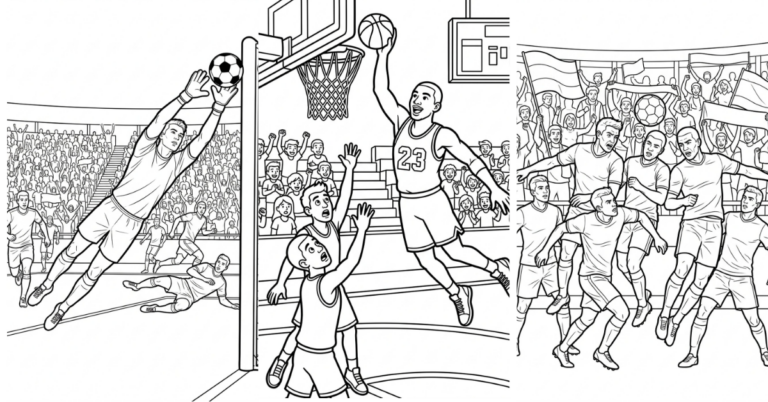 Sports Coloring Pages Football Soccer Basketball Free