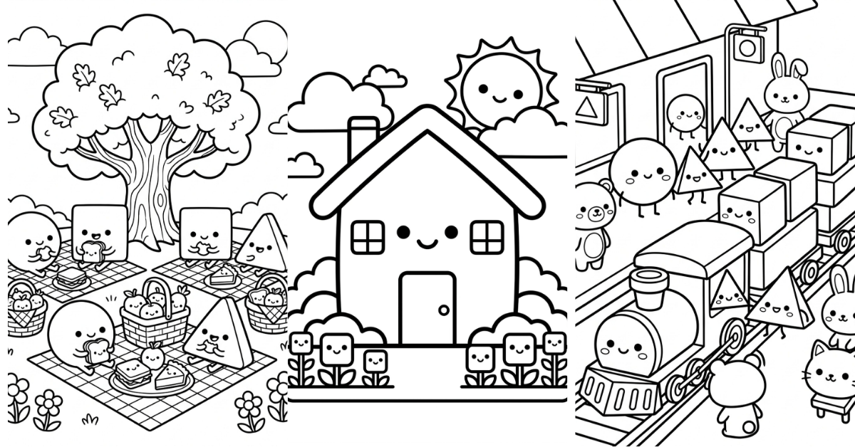 Shapes Coloring Pages for Toddlers Free Easy