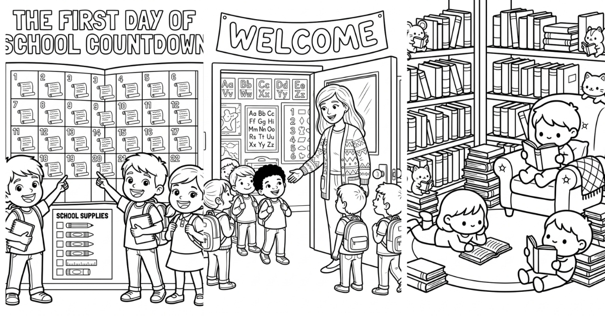 First Day of School Coloring Pages