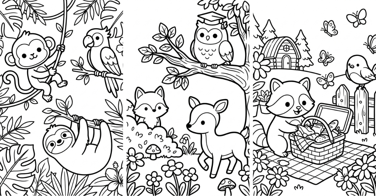 Color by Number Animals Free PDF Kids