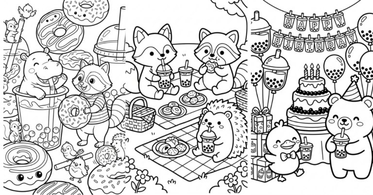 The Sweetest Boba Tea Coloring Pages
