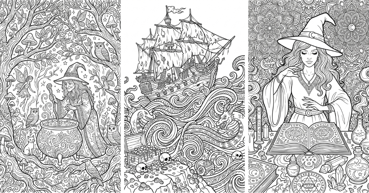 Dark Fantasy Coloring Pages Adults Free