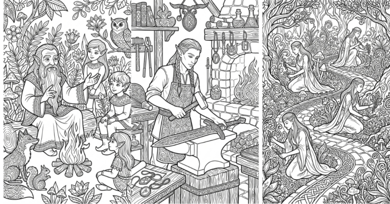 Fantasy Elf Coloring Pages Free Printable