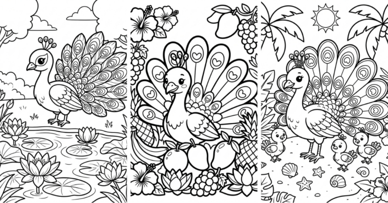 Peacock Coloring Pages Free Printable Beautiful