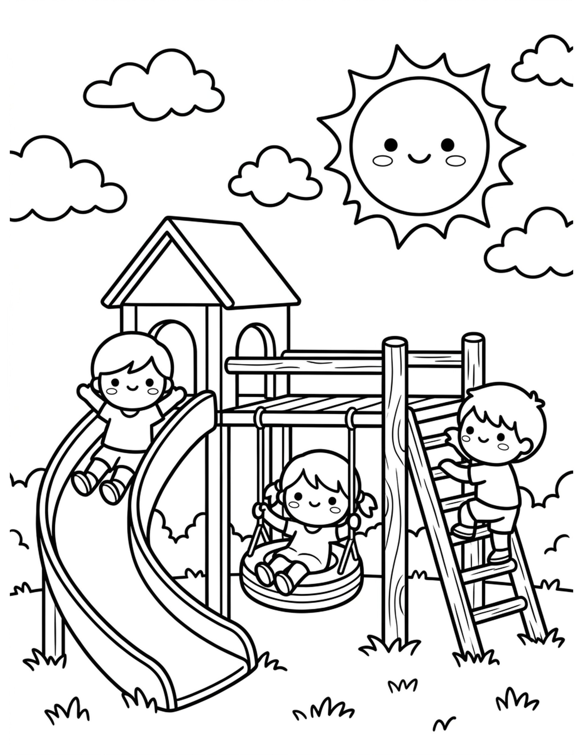 Playground Adventures Coloring Page