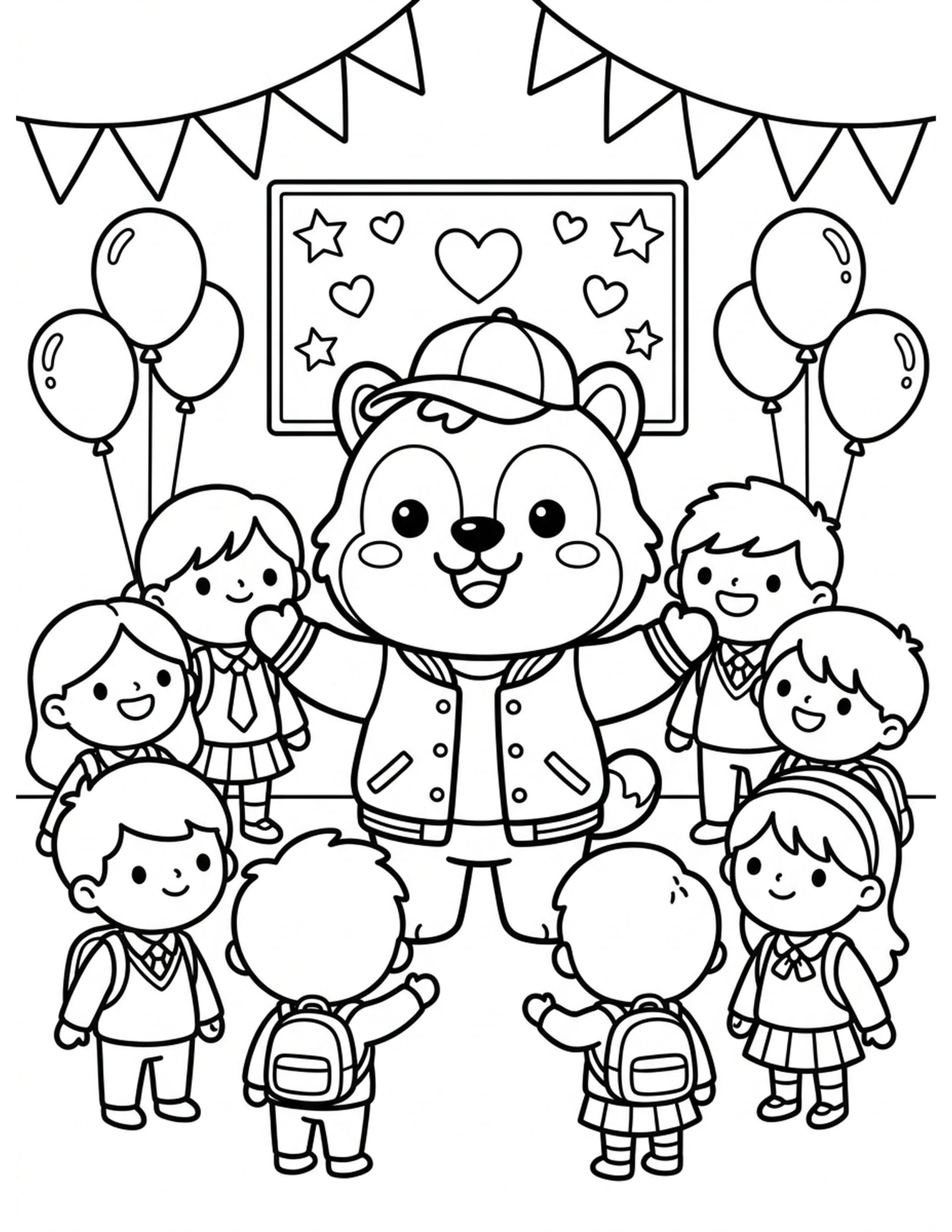 Meet the School Mascot Coloring Page