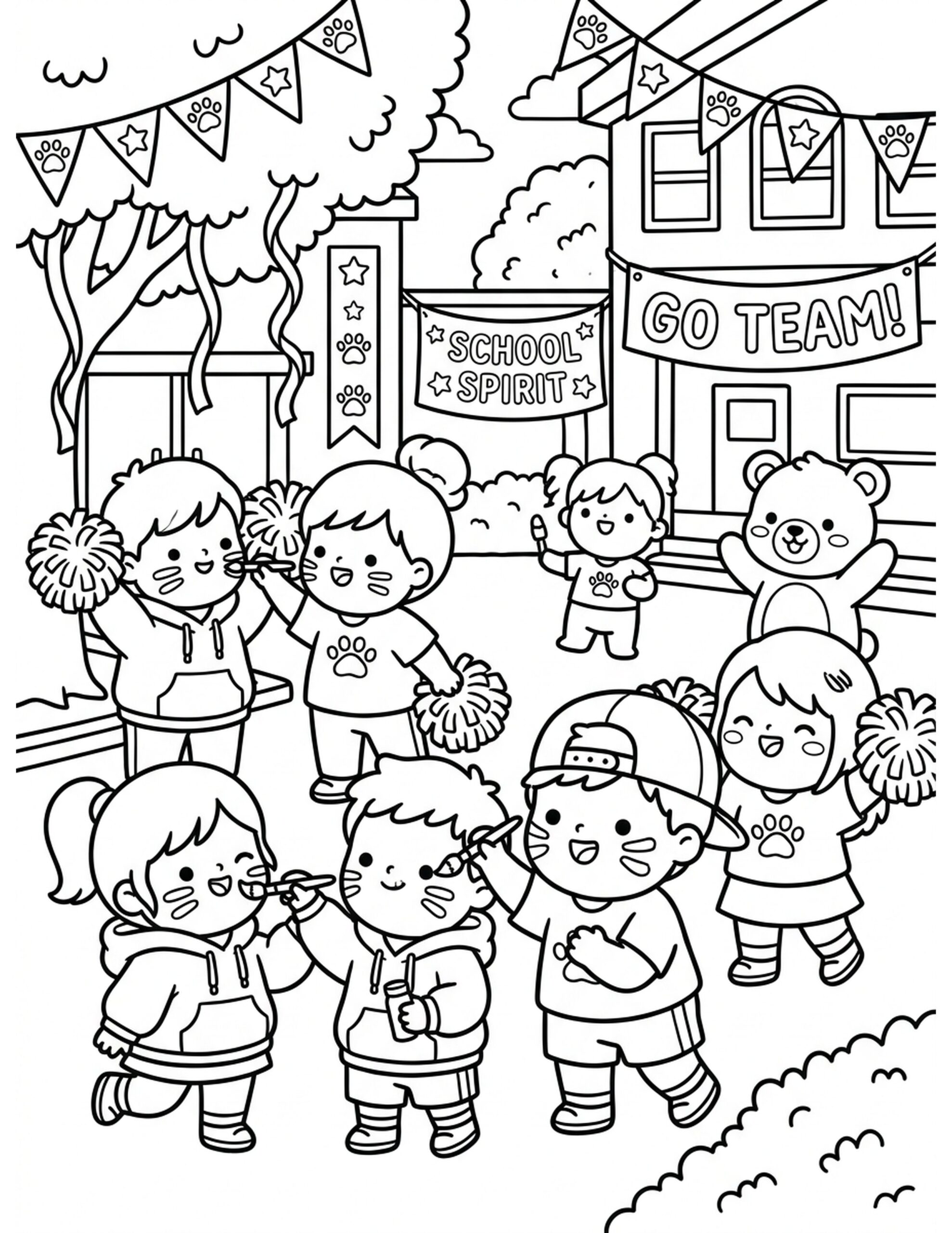School Spirit Day Coloring Page