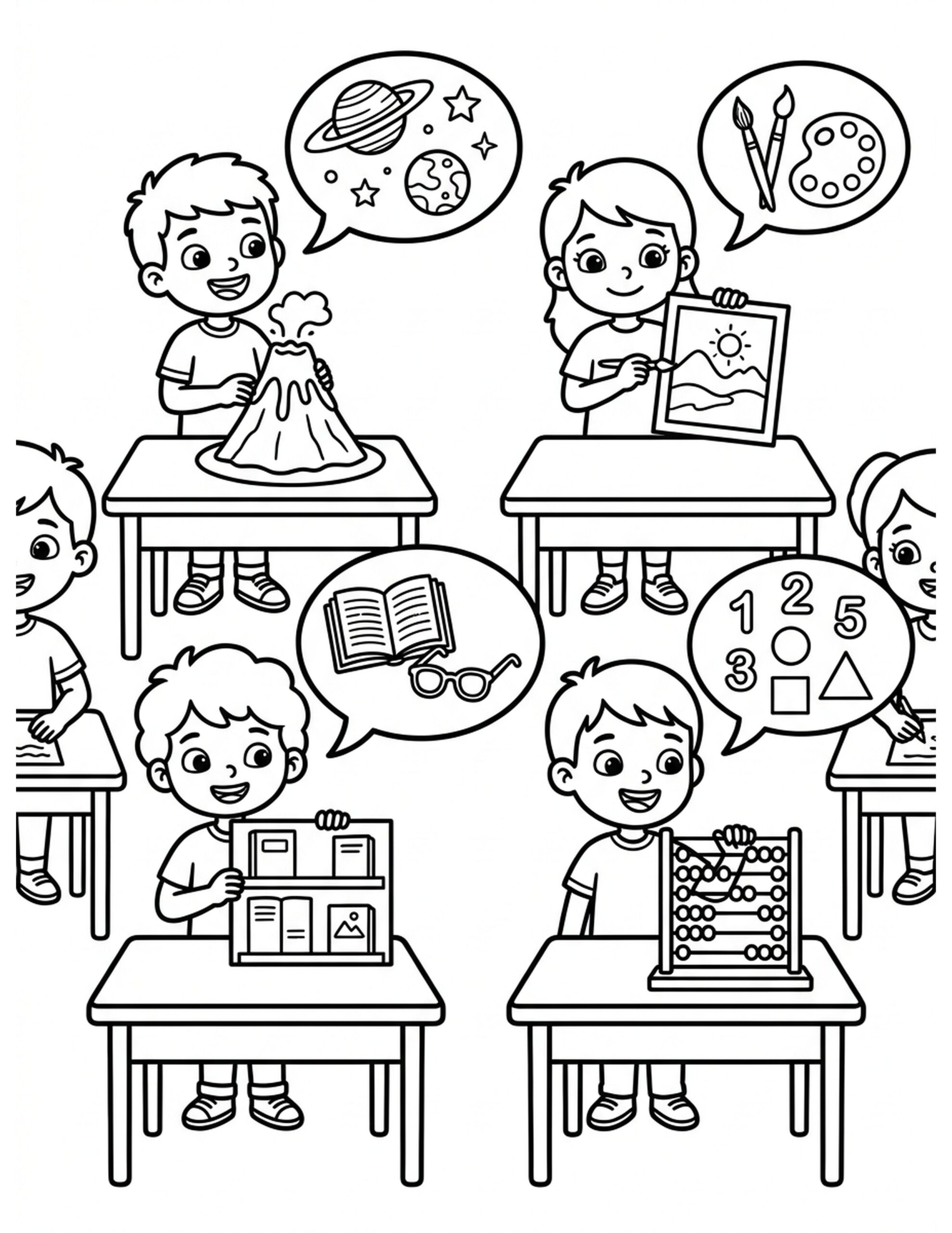 Favorite Subject Showcase Coloring Page