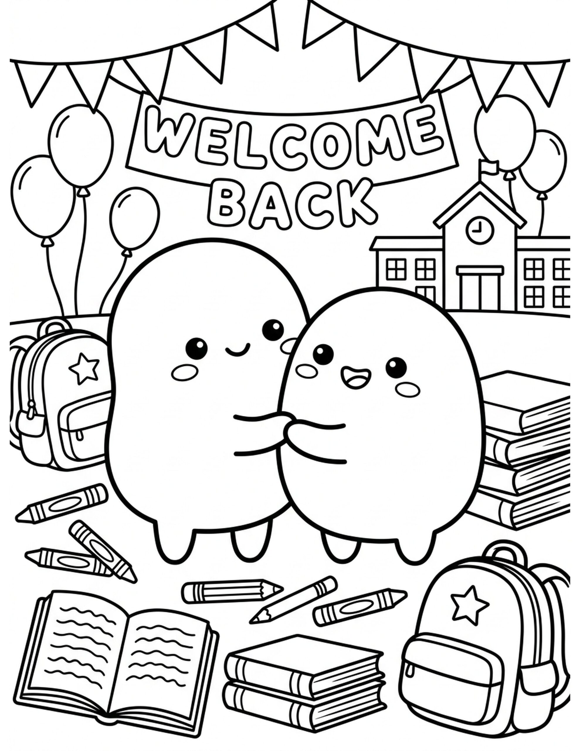 Friends Reunited Coloring Page