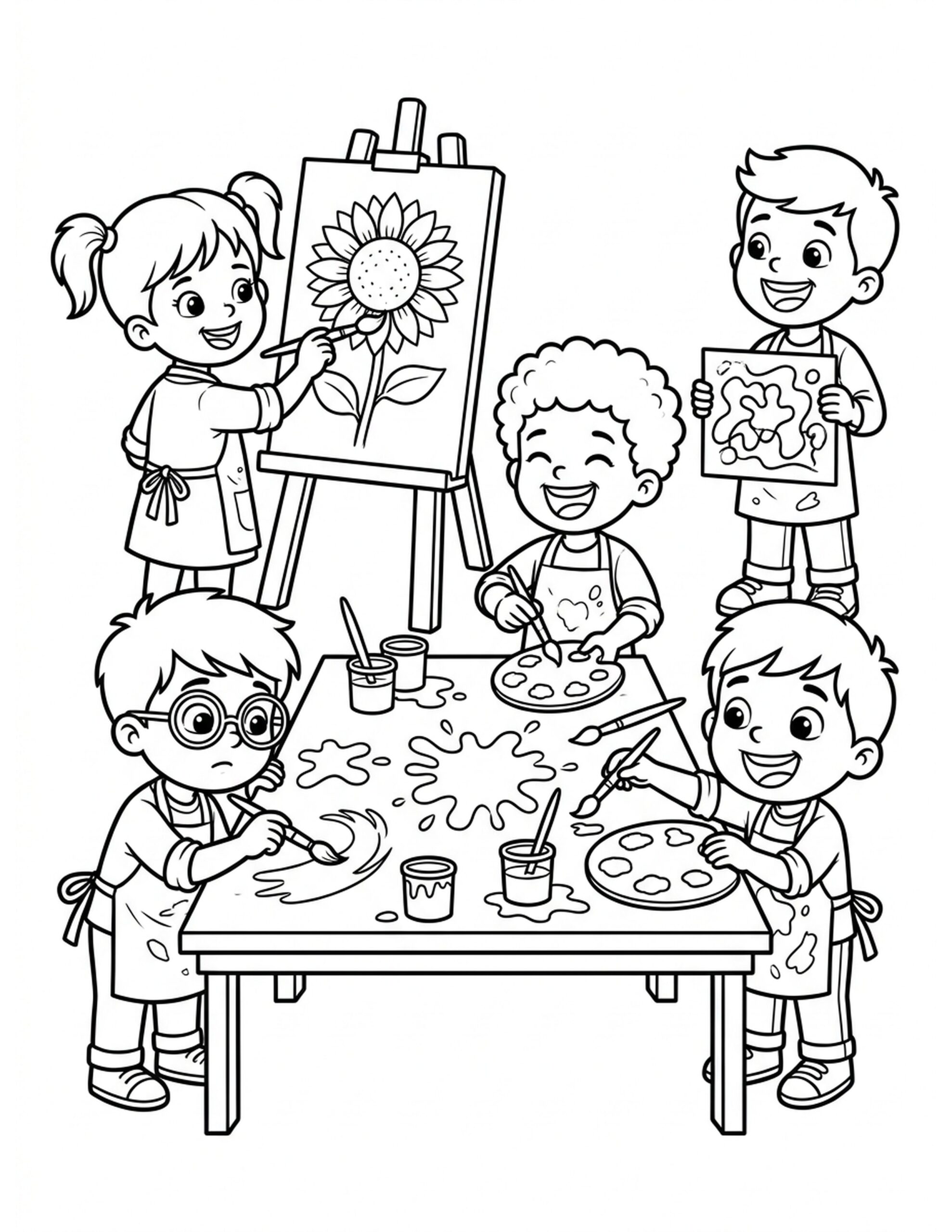 Art Class Fun Coloring Page