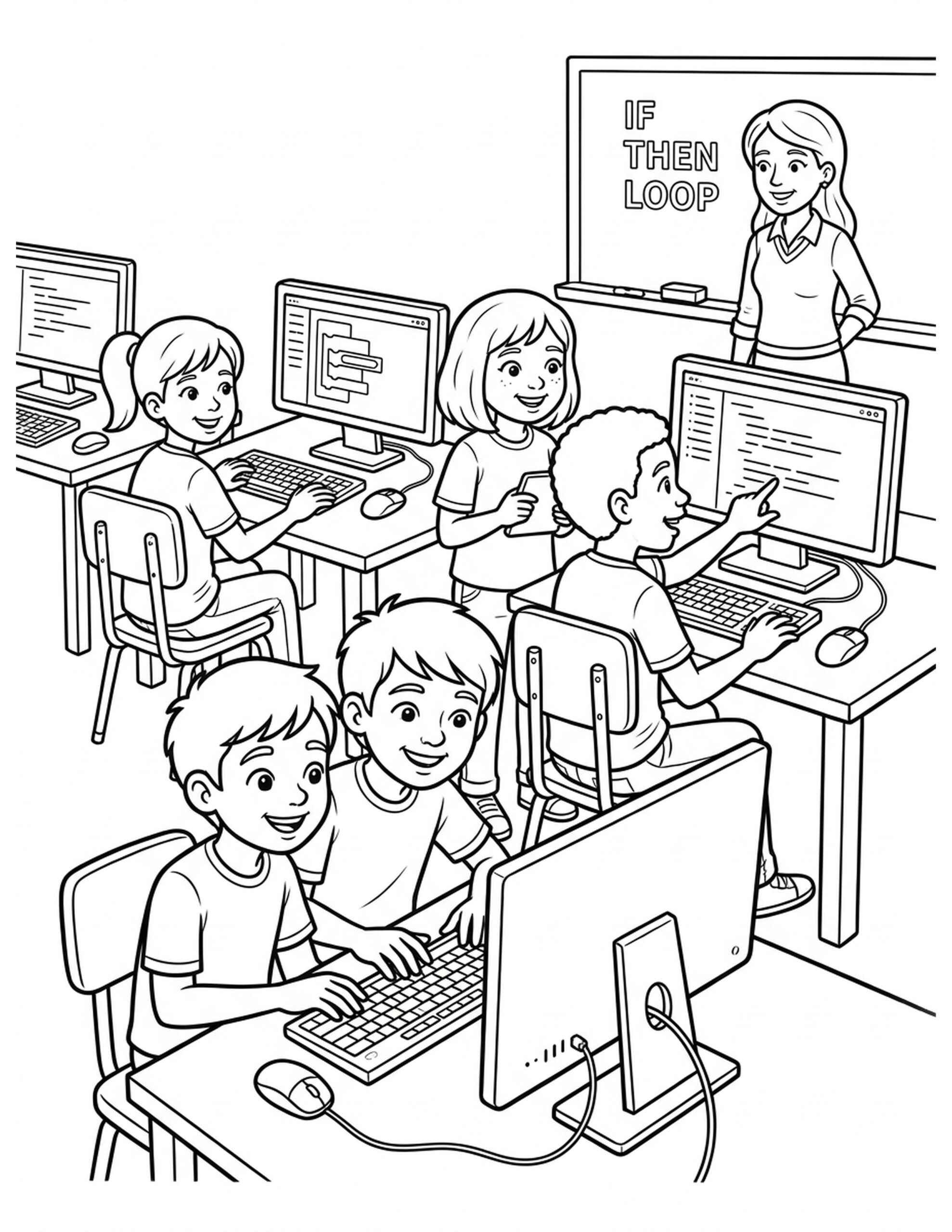 Technology Time Coloring Page
