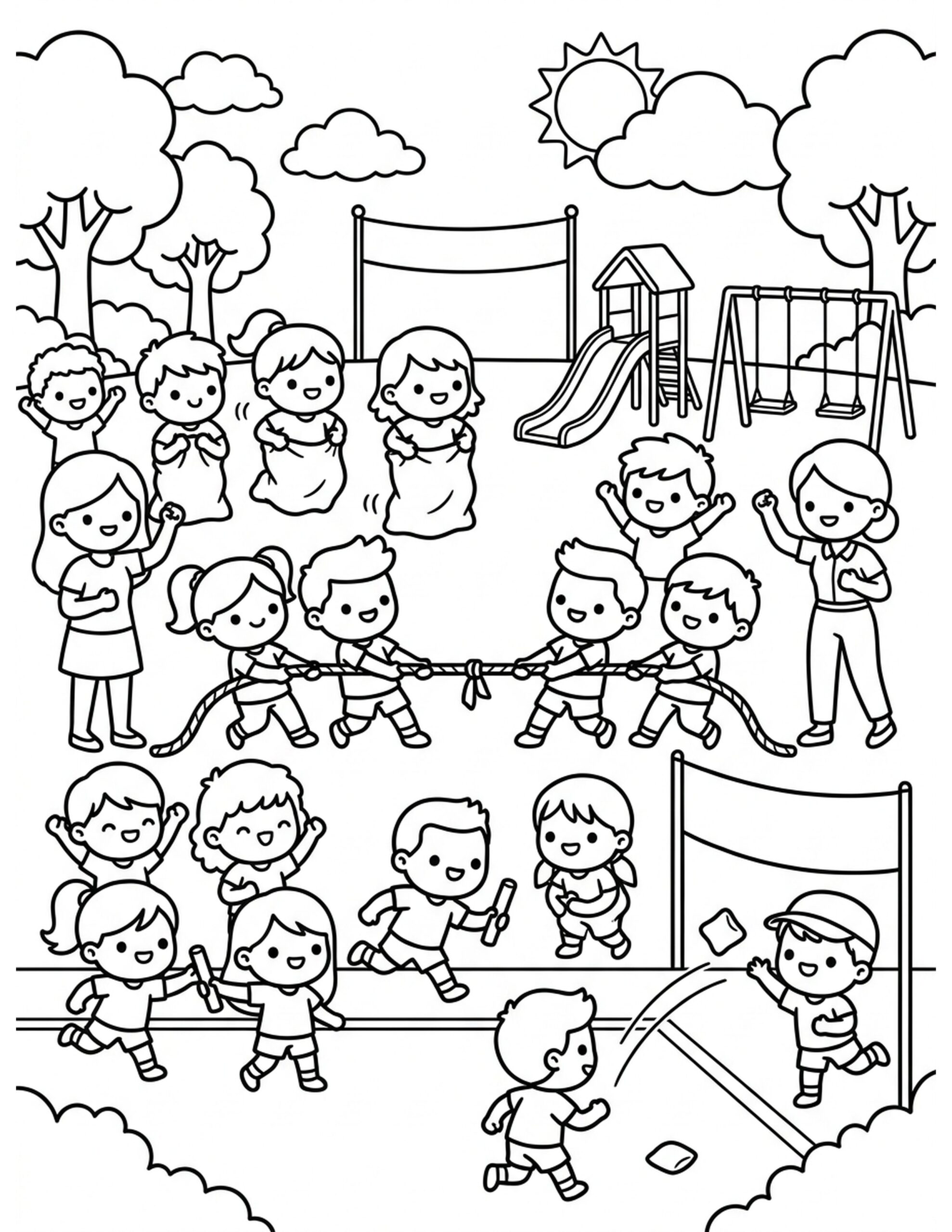 Field Day Fun Coloring Page