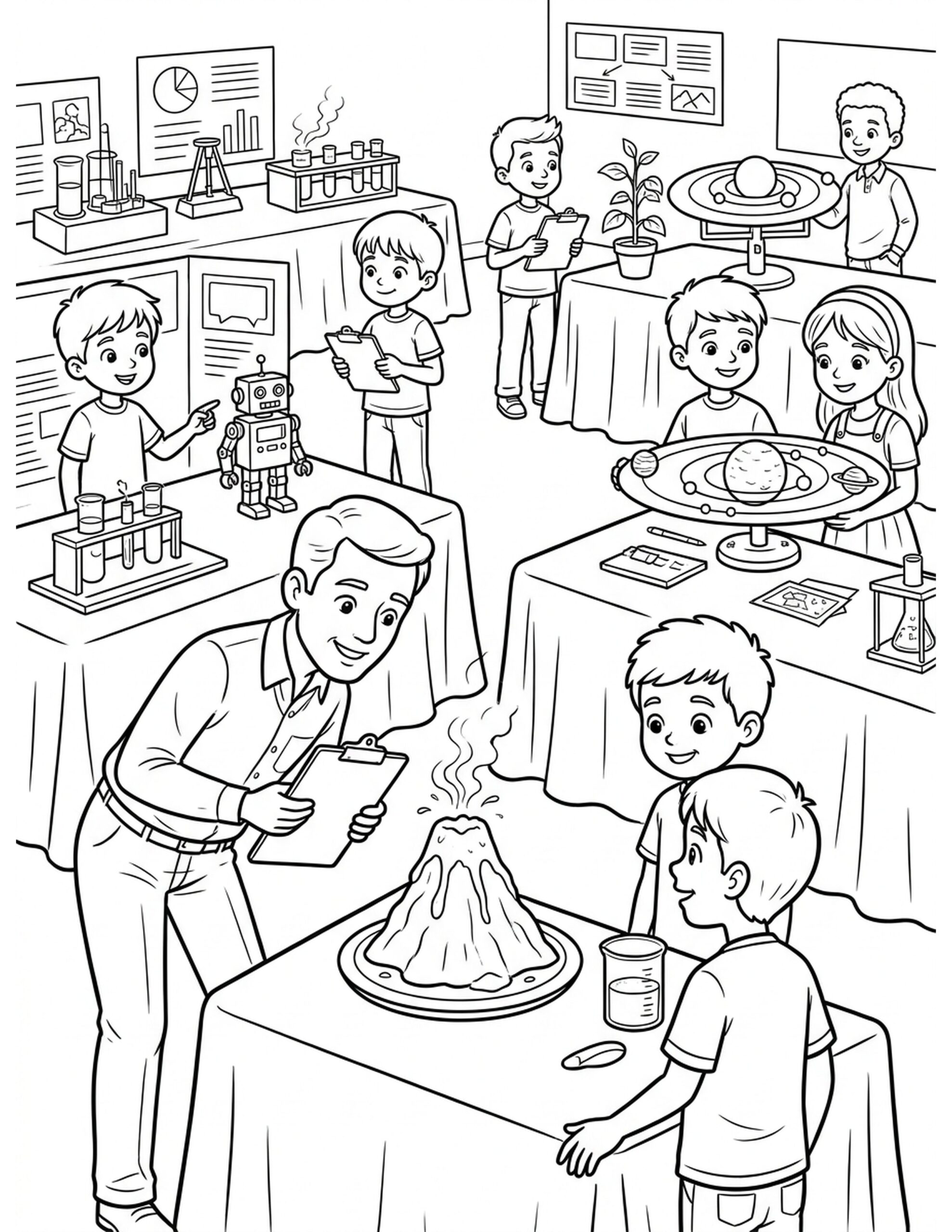 Science Fair Showcase Coloring Page