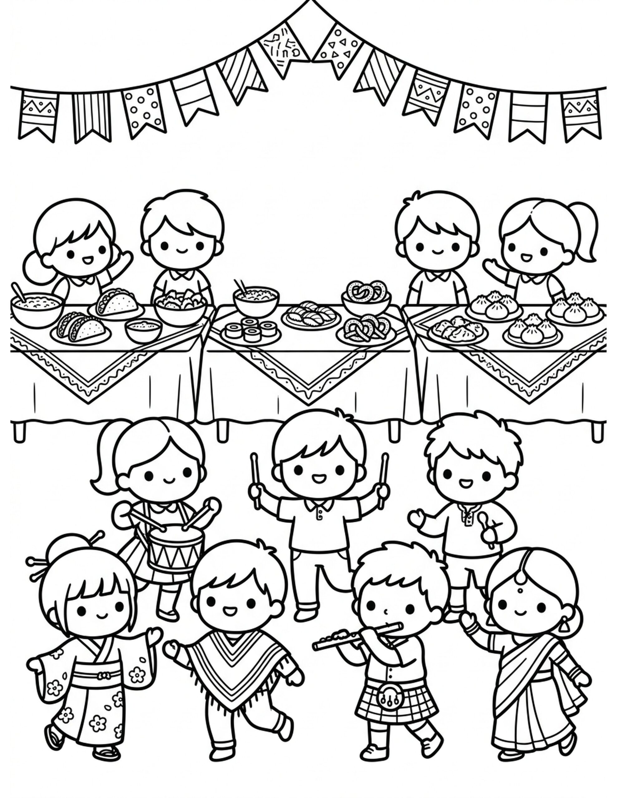 Culture Day Celebration Coloring Page