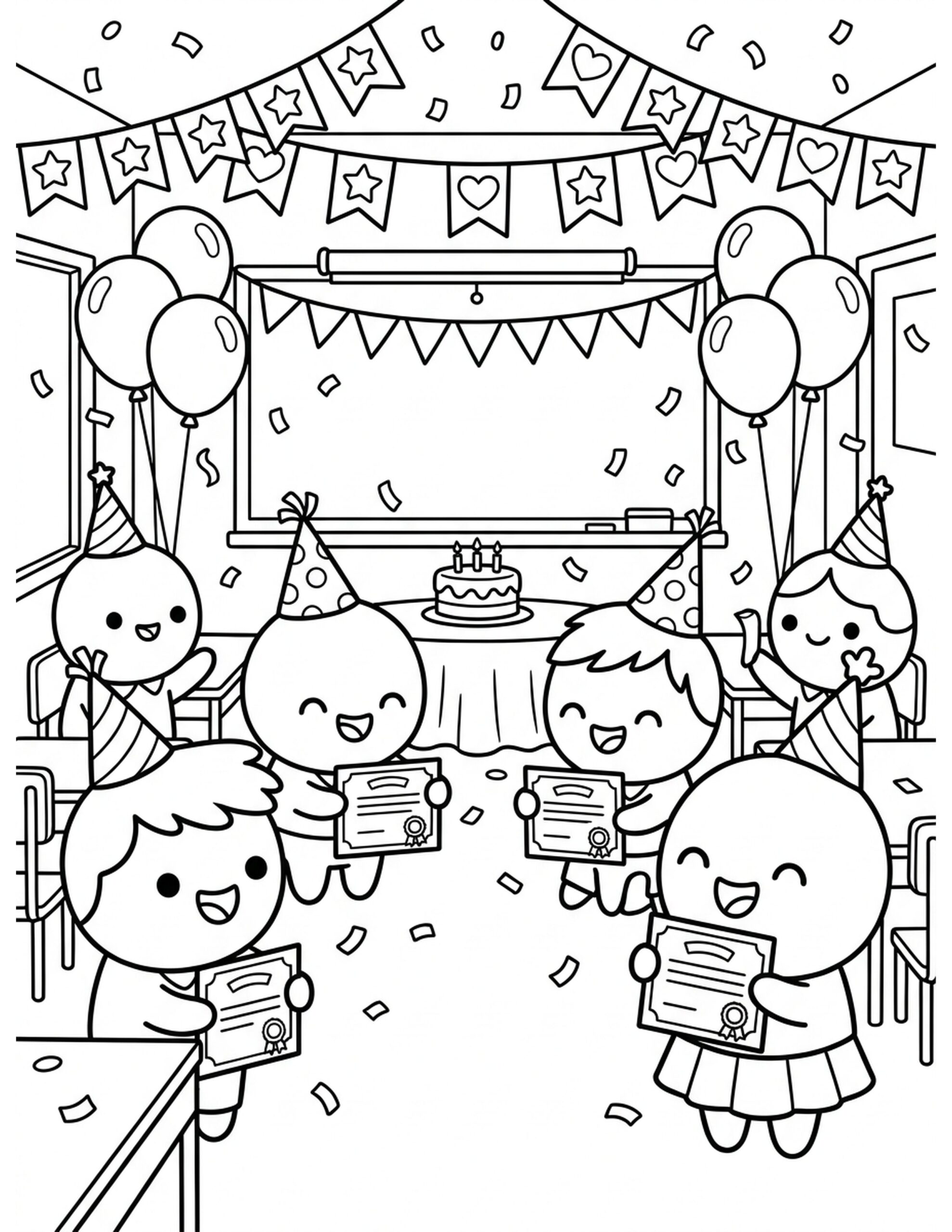 End of Year Celebration Coloring Page