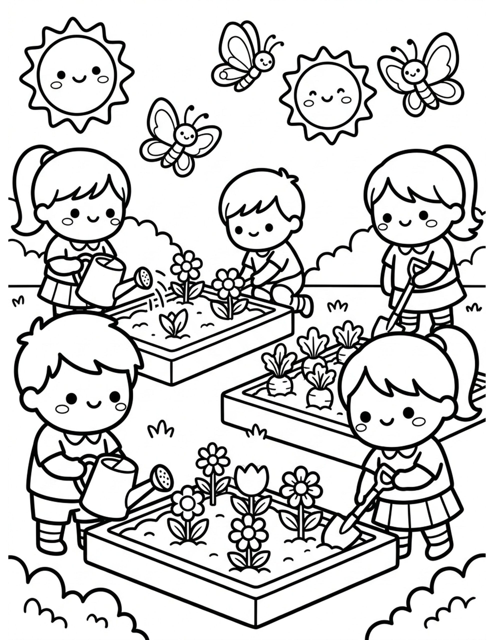 Learning Garden Coloring Page