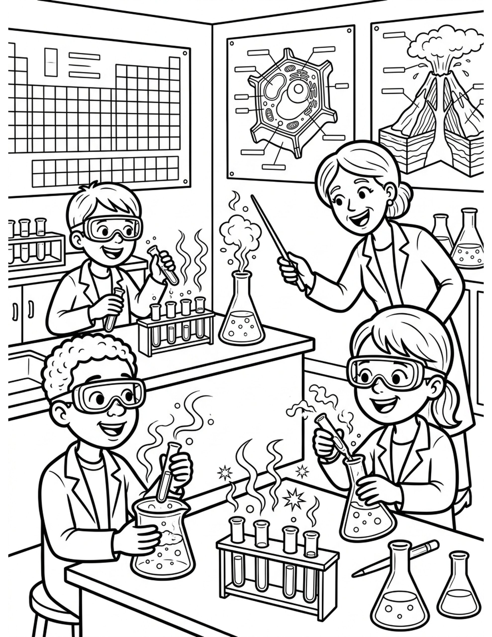Science Experiment Coloring Page
