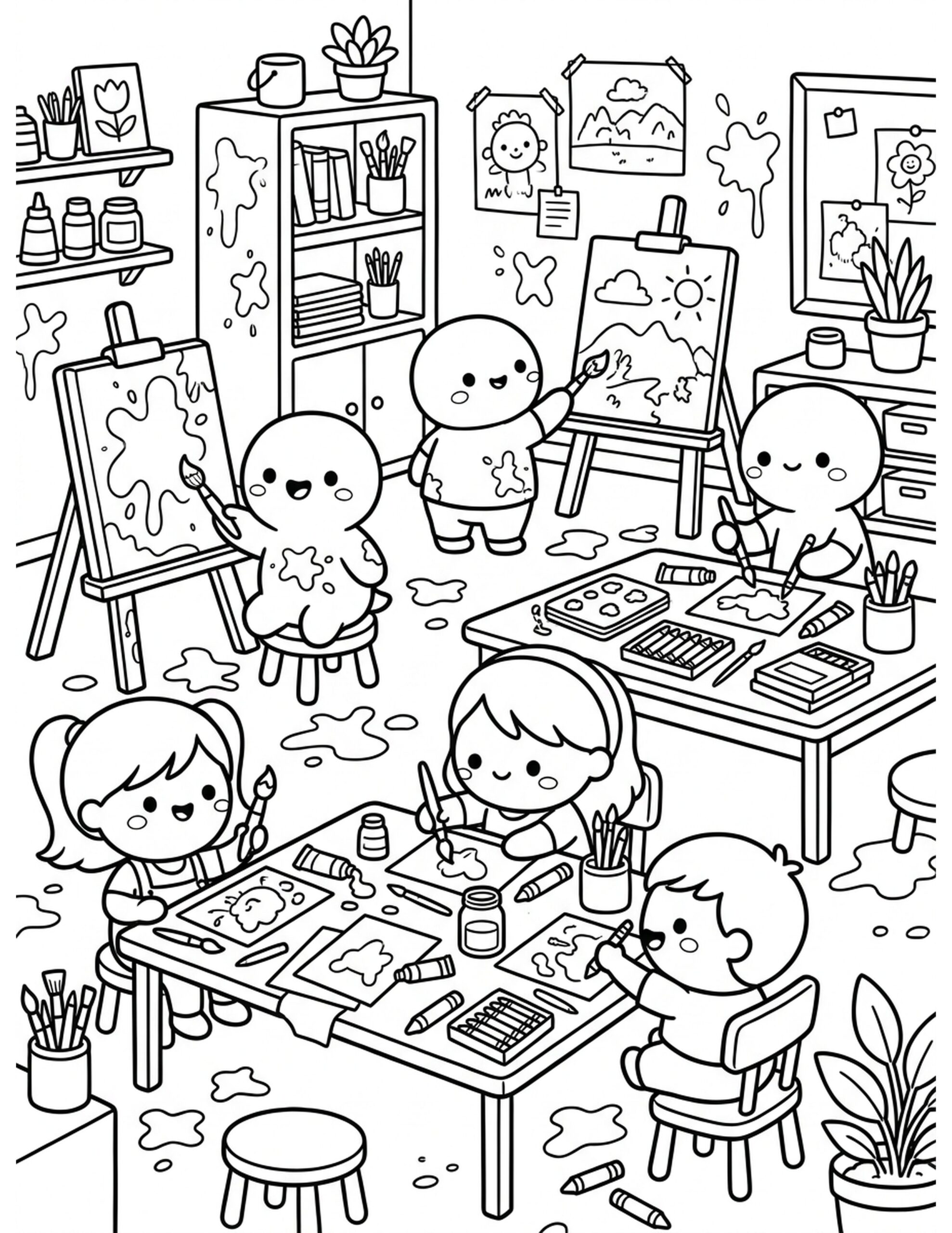 Art Class Fun Coloring Page