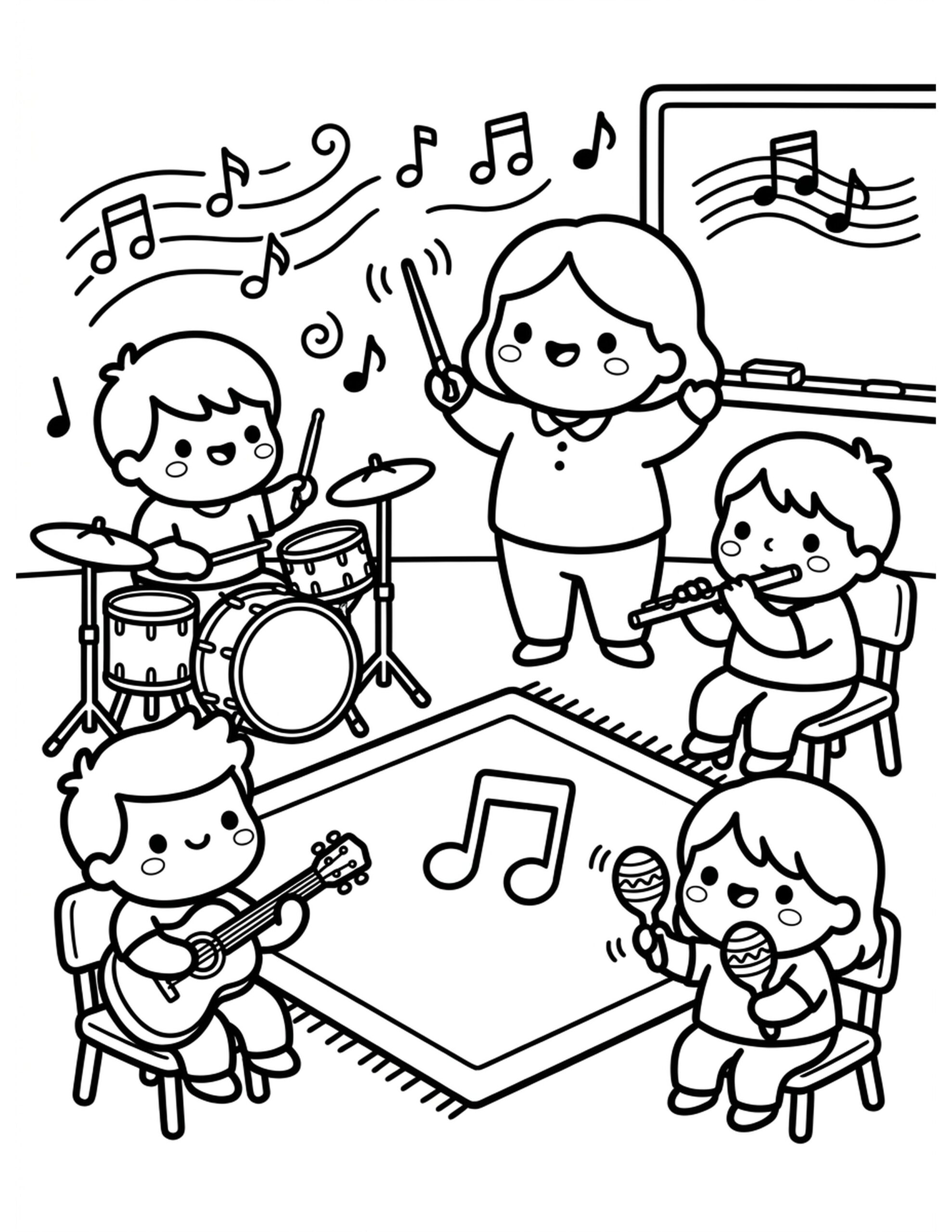 Music Class Coloring Page