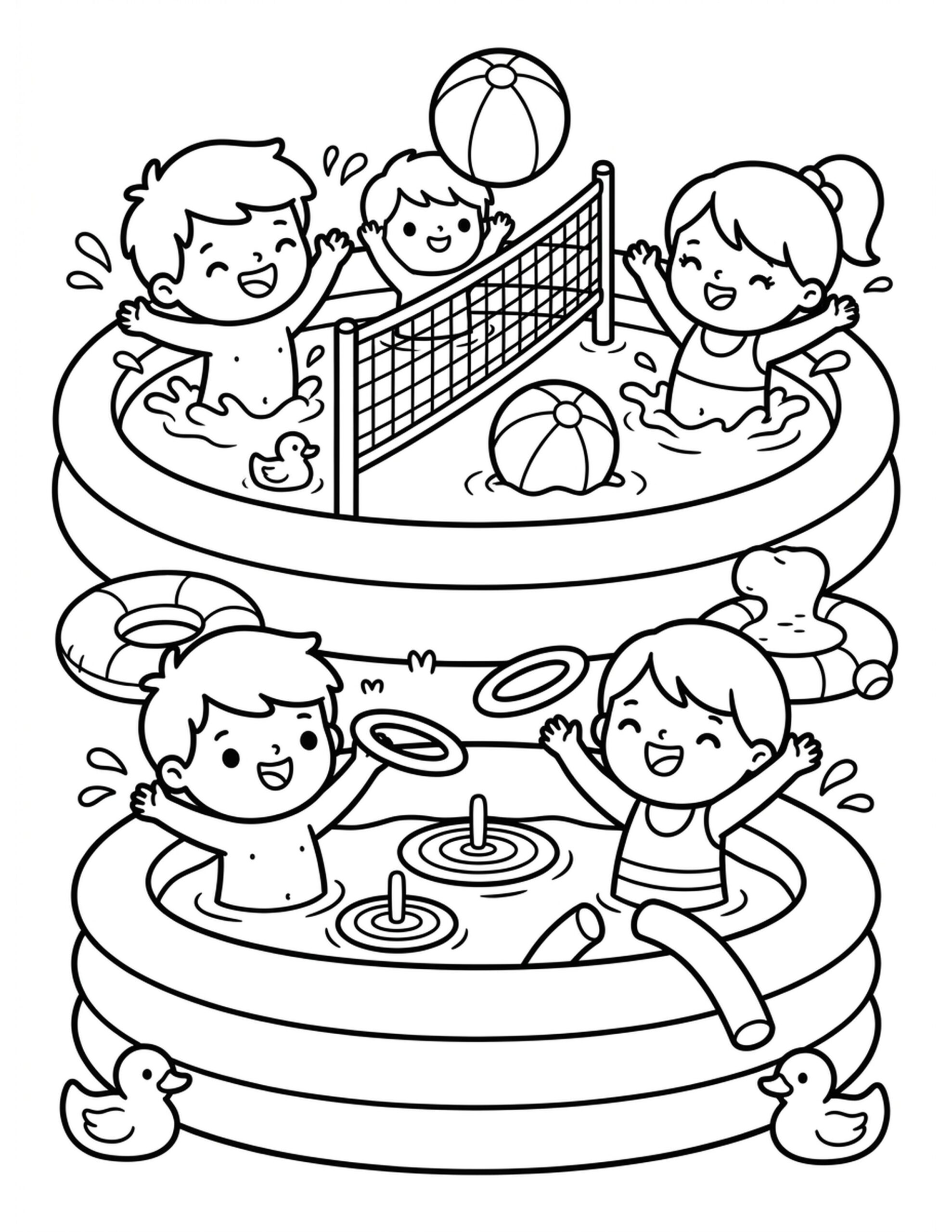 Pool Games Extravaganza Coloring Page
