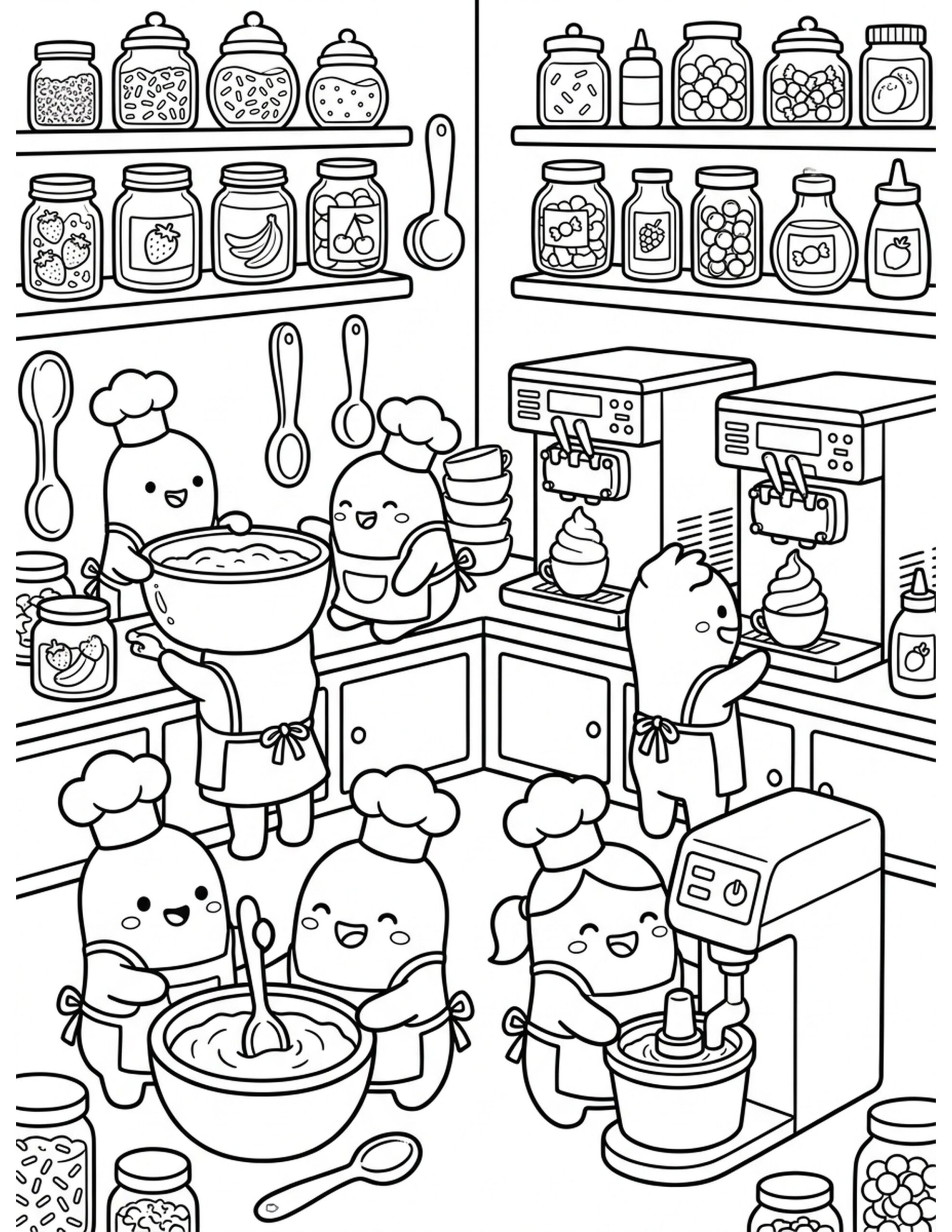 Ice Cream Workshop Coloring Page