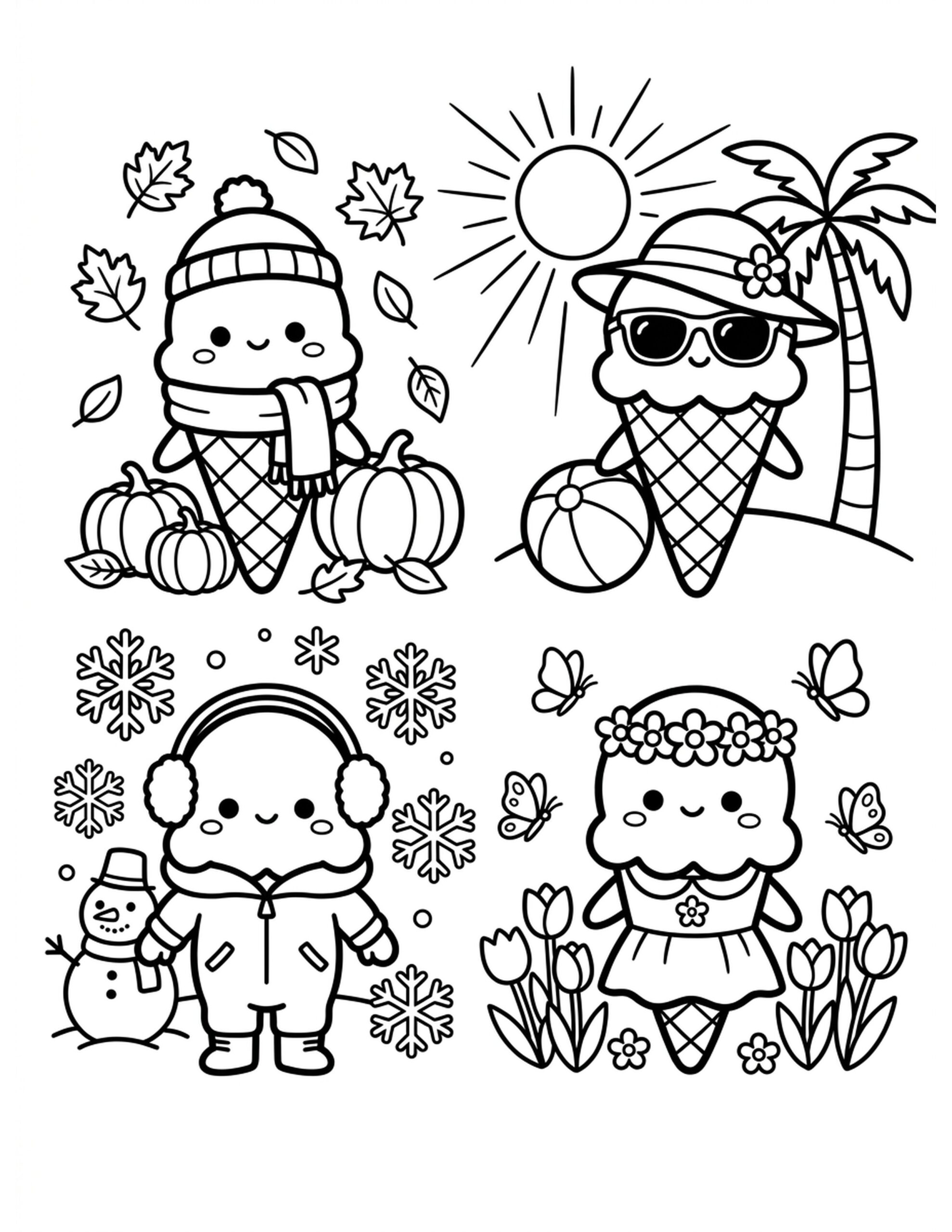 Ice Cream Seasonal Festival Coloring Page