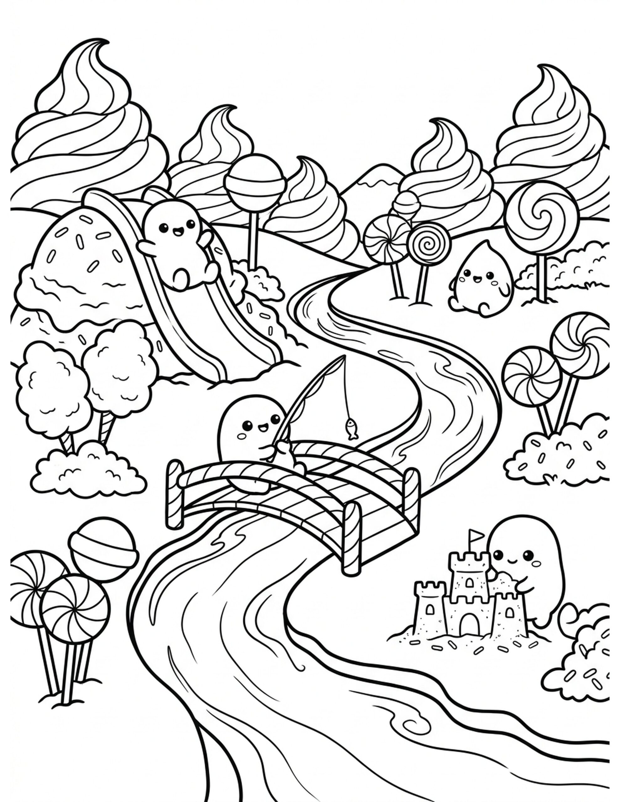 Ice Cream Dreamland Coloring Page