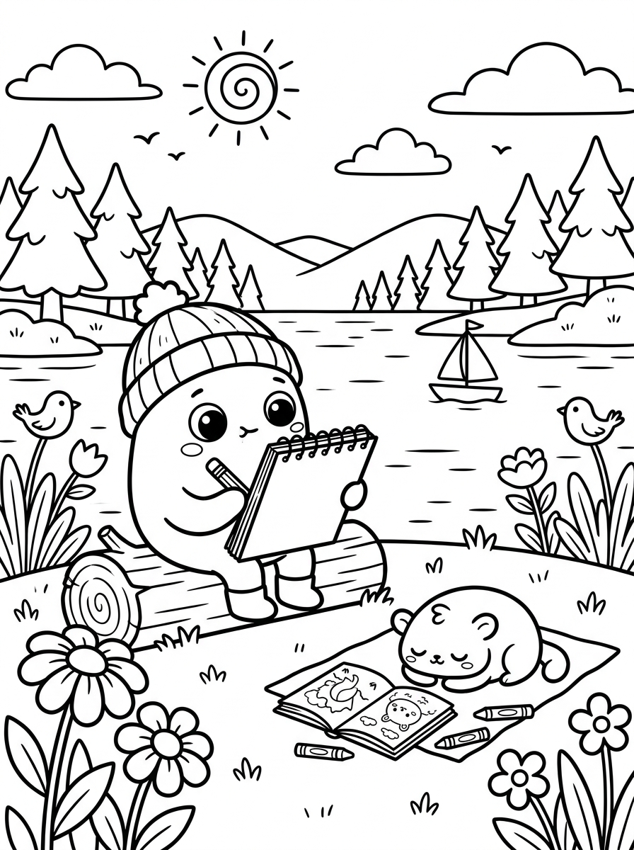 Tranquil Evening Coloring Page
