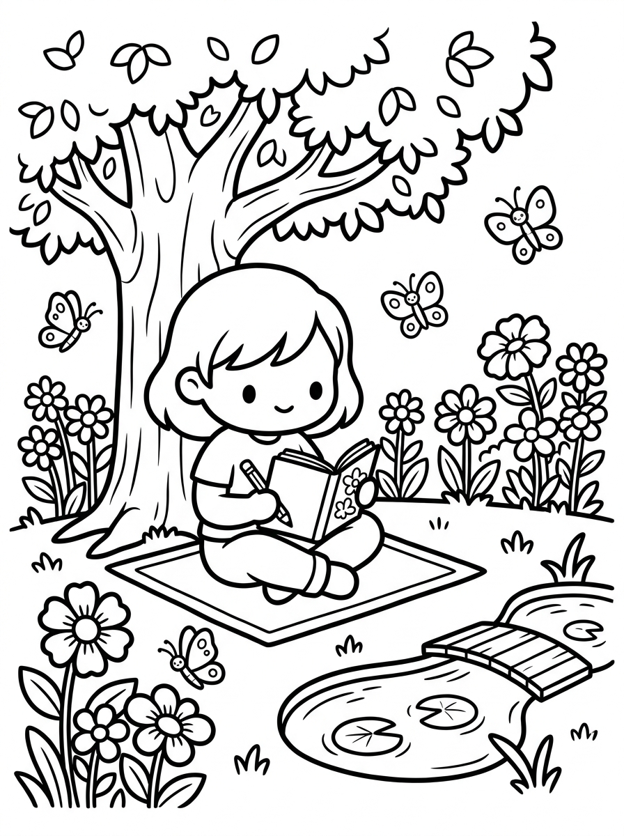 Relaxing Garden Coloring Page
