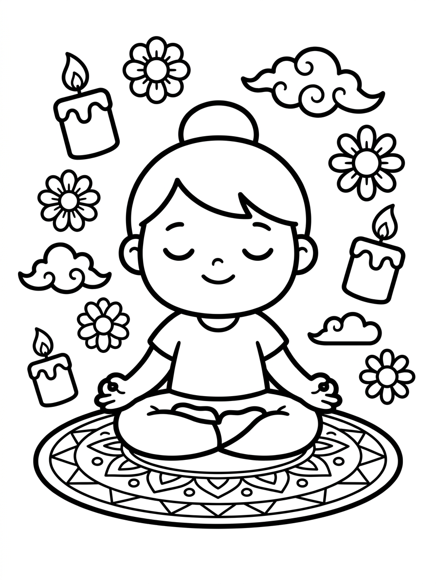 Zen Moment Coloring Page