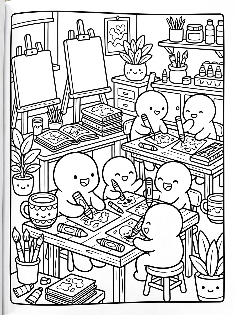 Art Therapy Session Coloring Page
