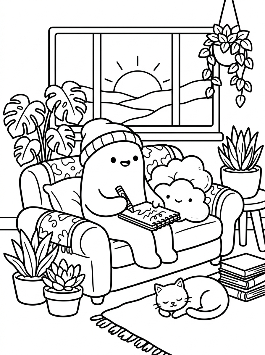 Home Sweet Home Coloring Page