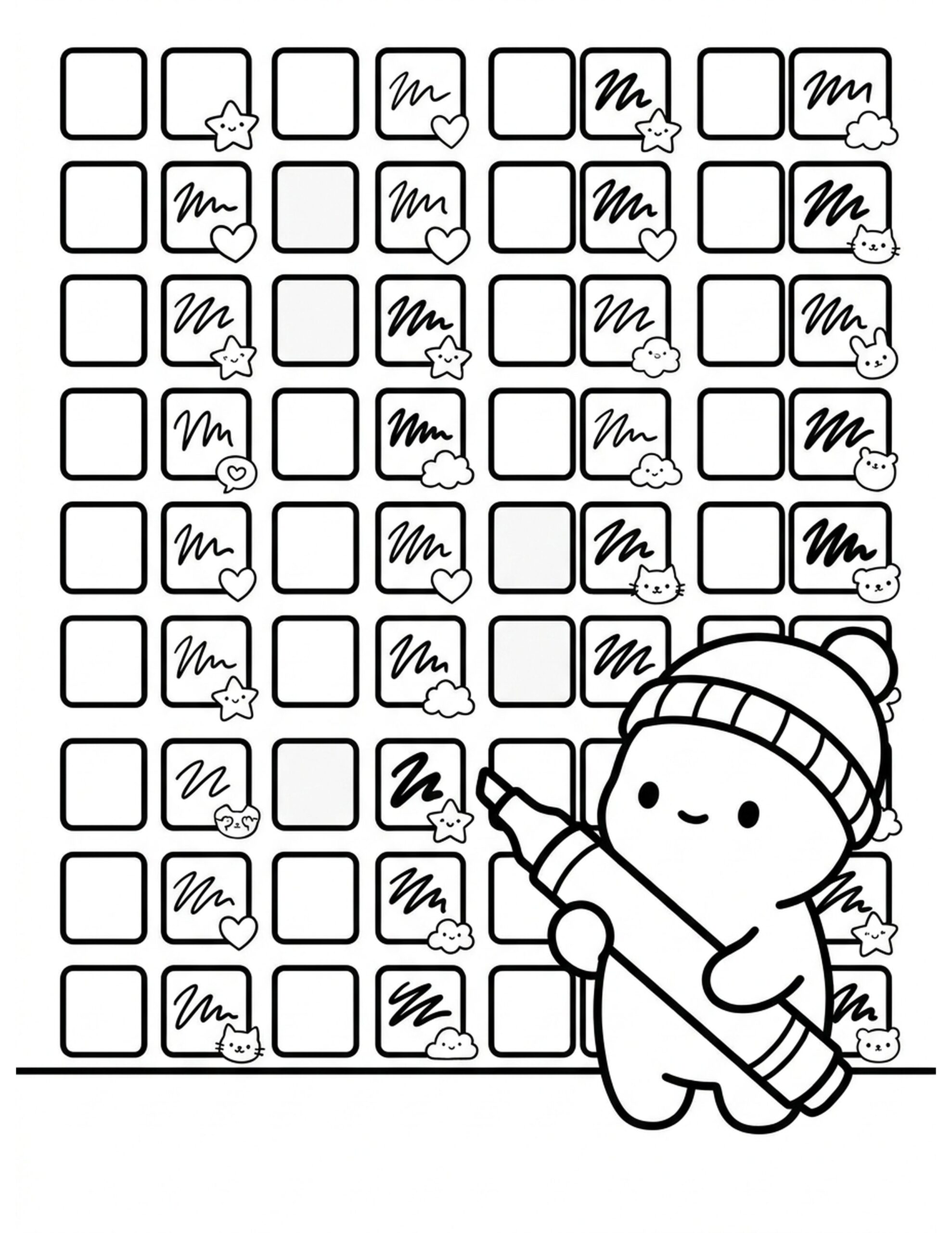 Test Swatch Page for Markers Coloring Page