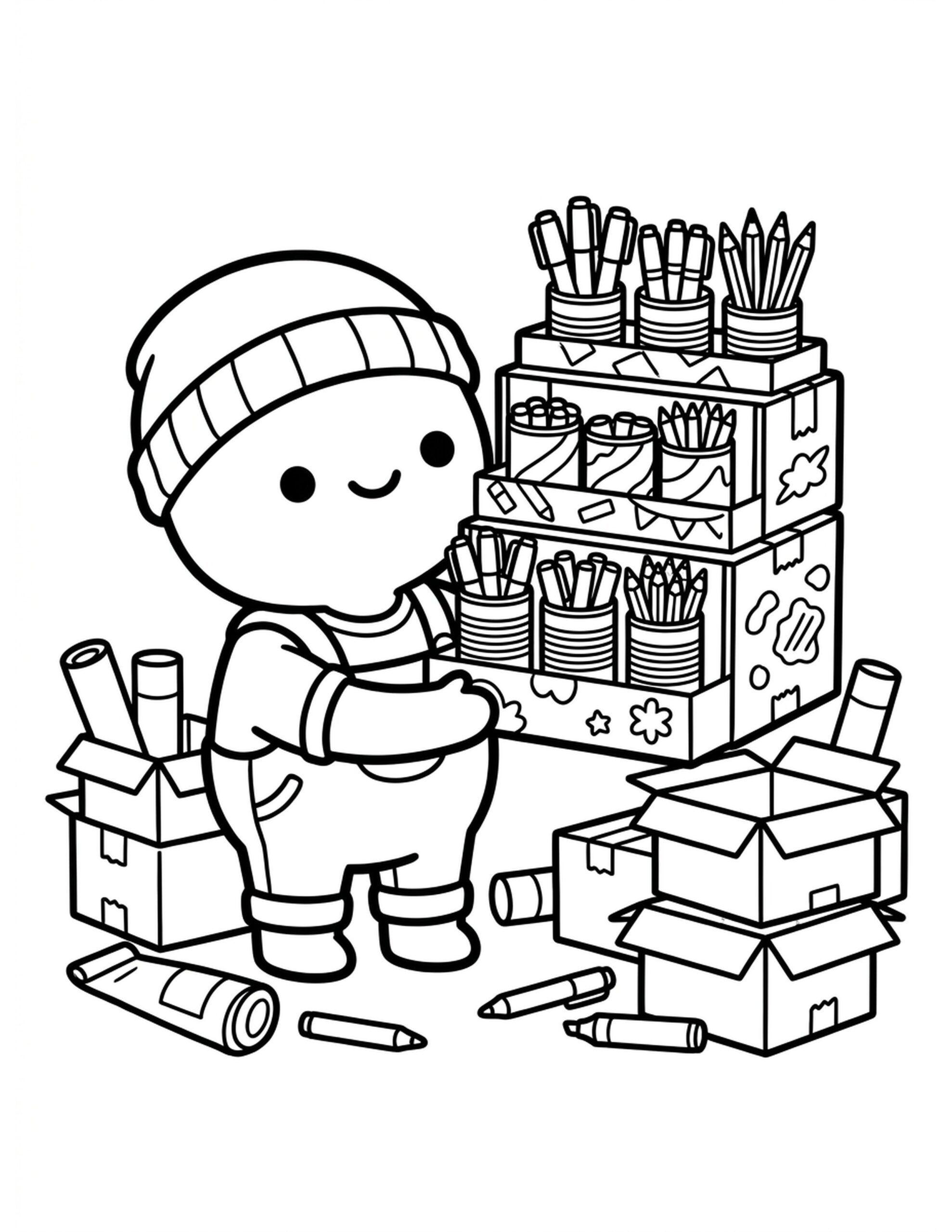 Creative Marker Storage Solutions Coloring Page