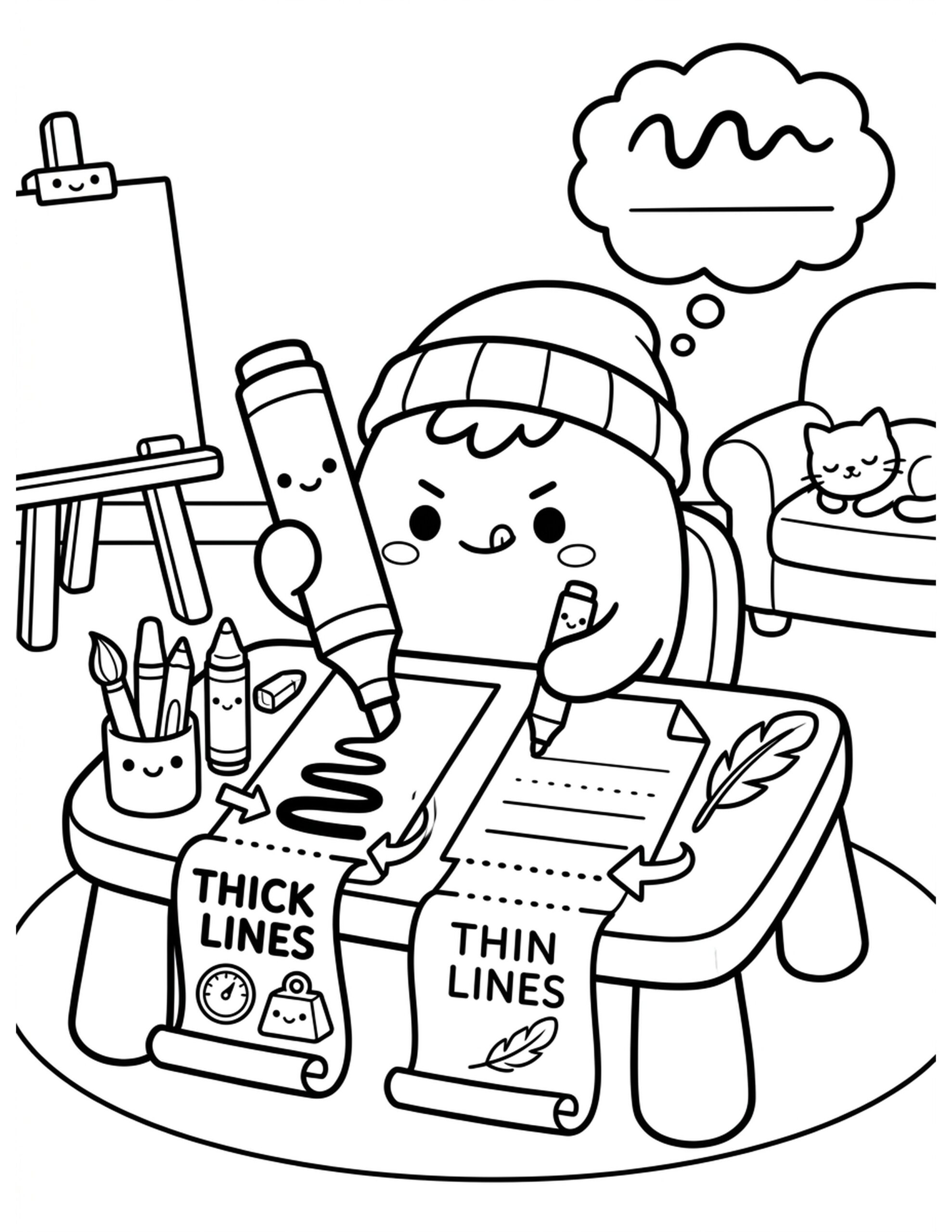 Marker Length and Pressure Game Coloring Page