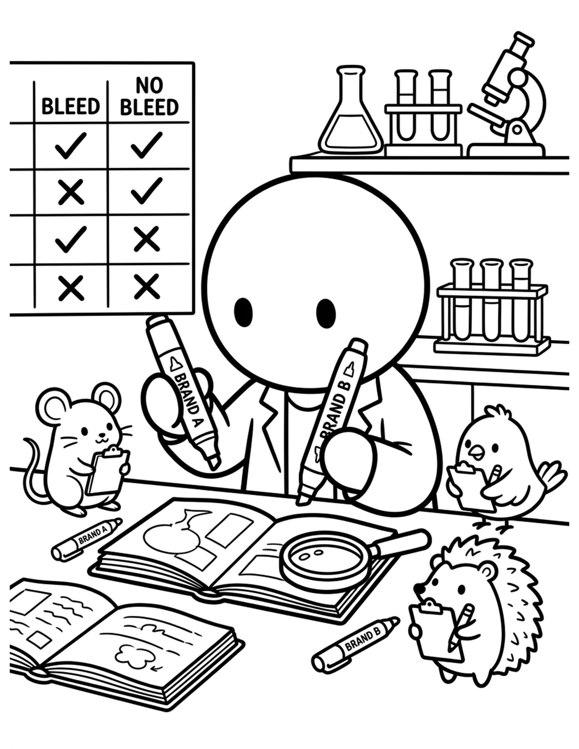 Comparing Different Marker Brands Coloring Page