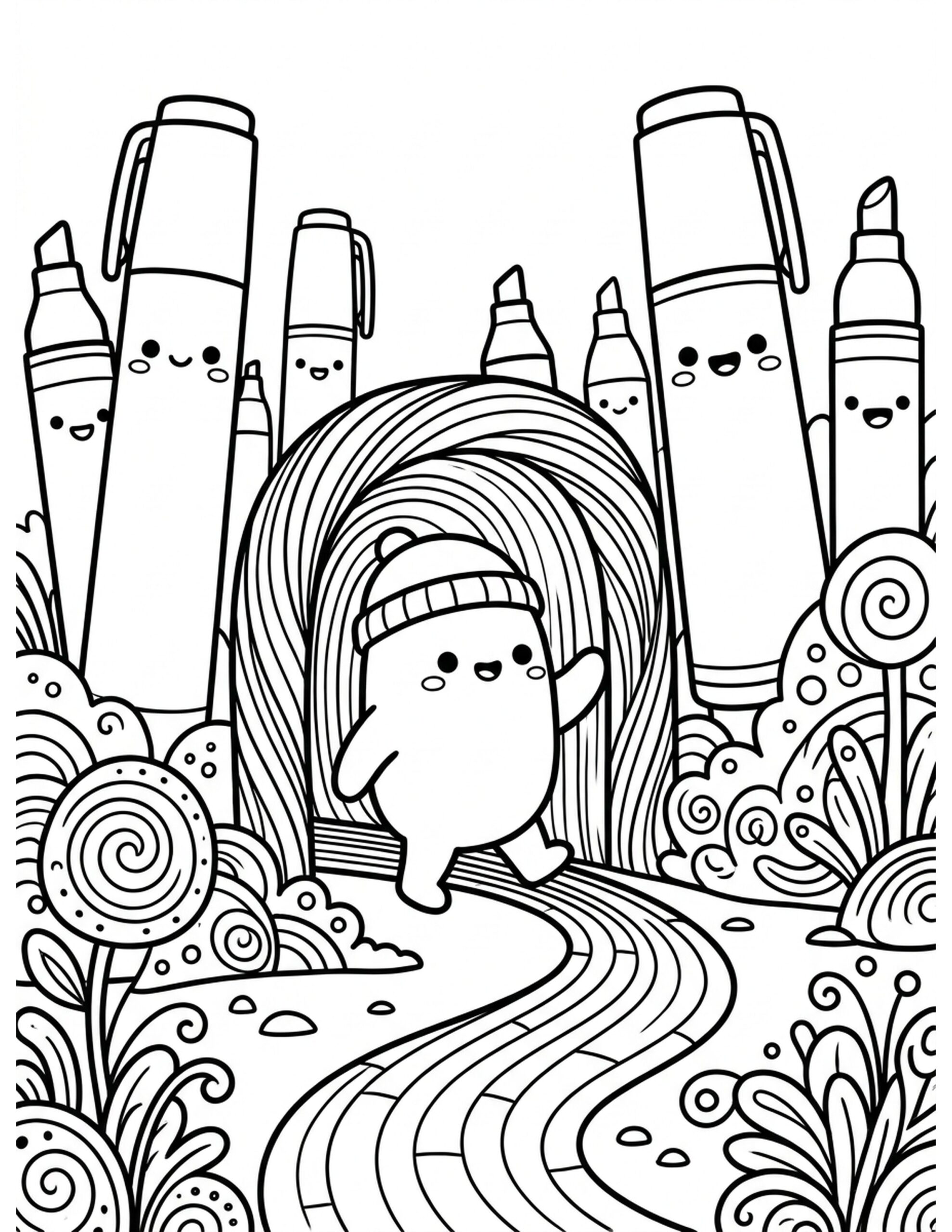 Adventures in Marker Wonderland Coloring Page