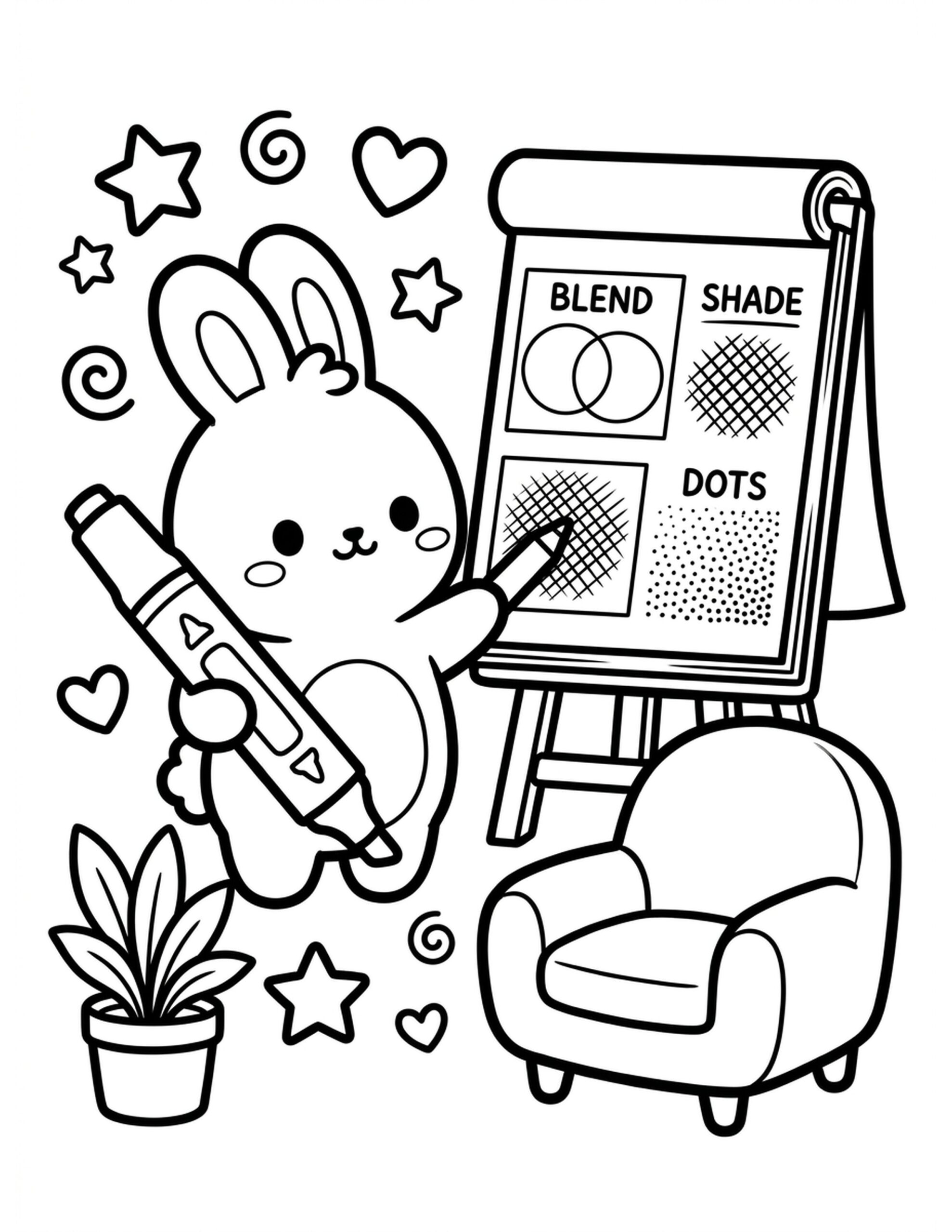 Demonstrating Marker Techniques Coloring Page