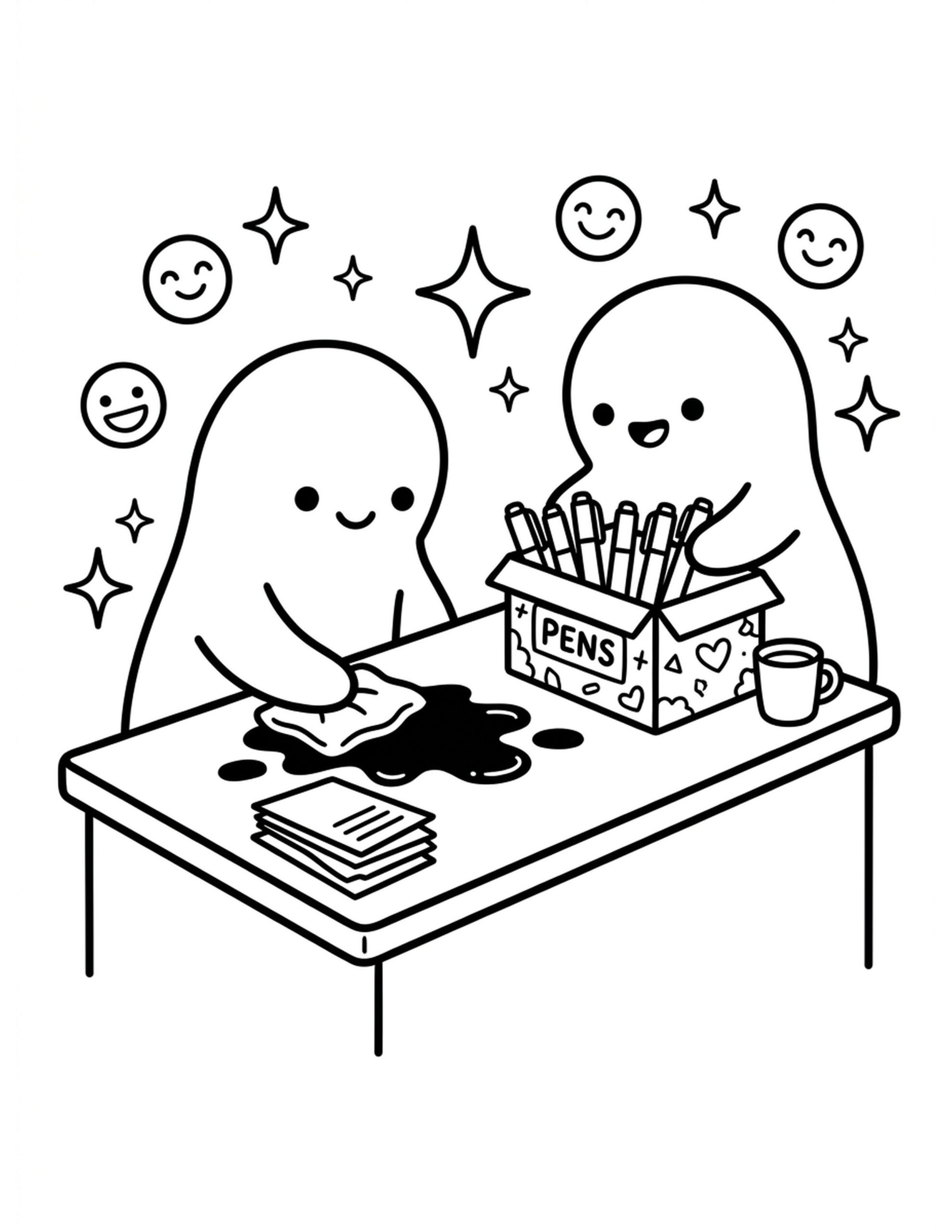 Easy Clean-up Tips Coloring Page