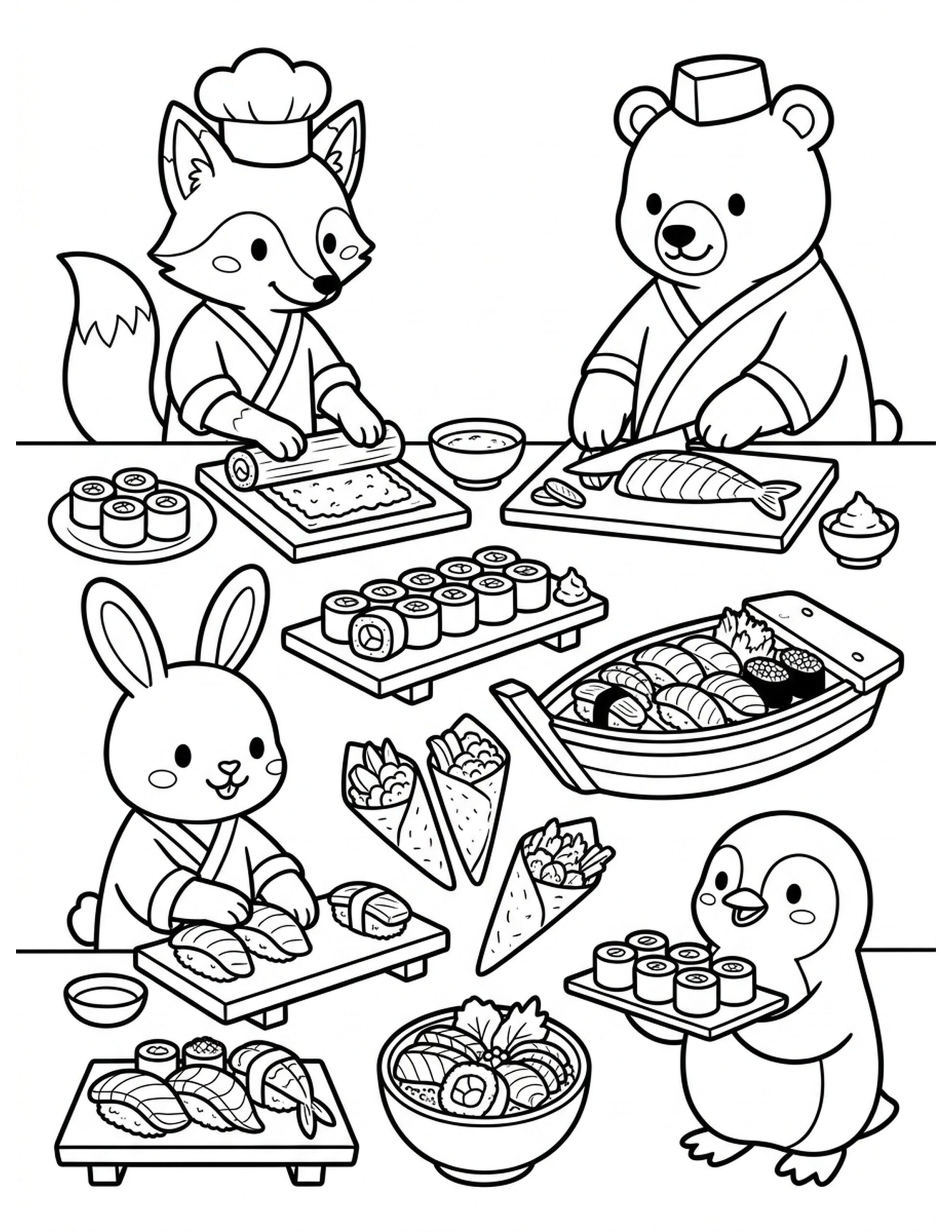 Sushi Time! Coloring Page