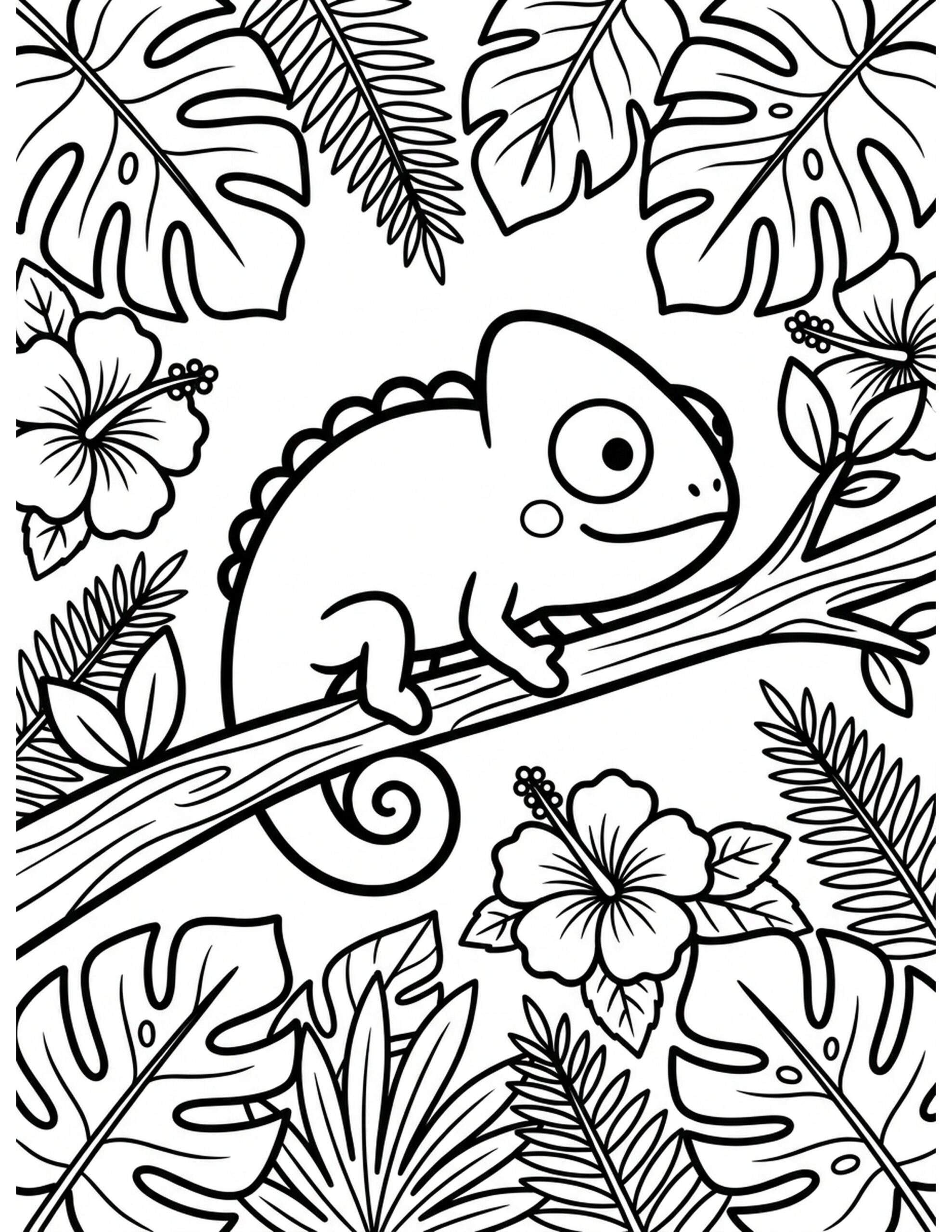 Cheeky Chameleon Coloring Page