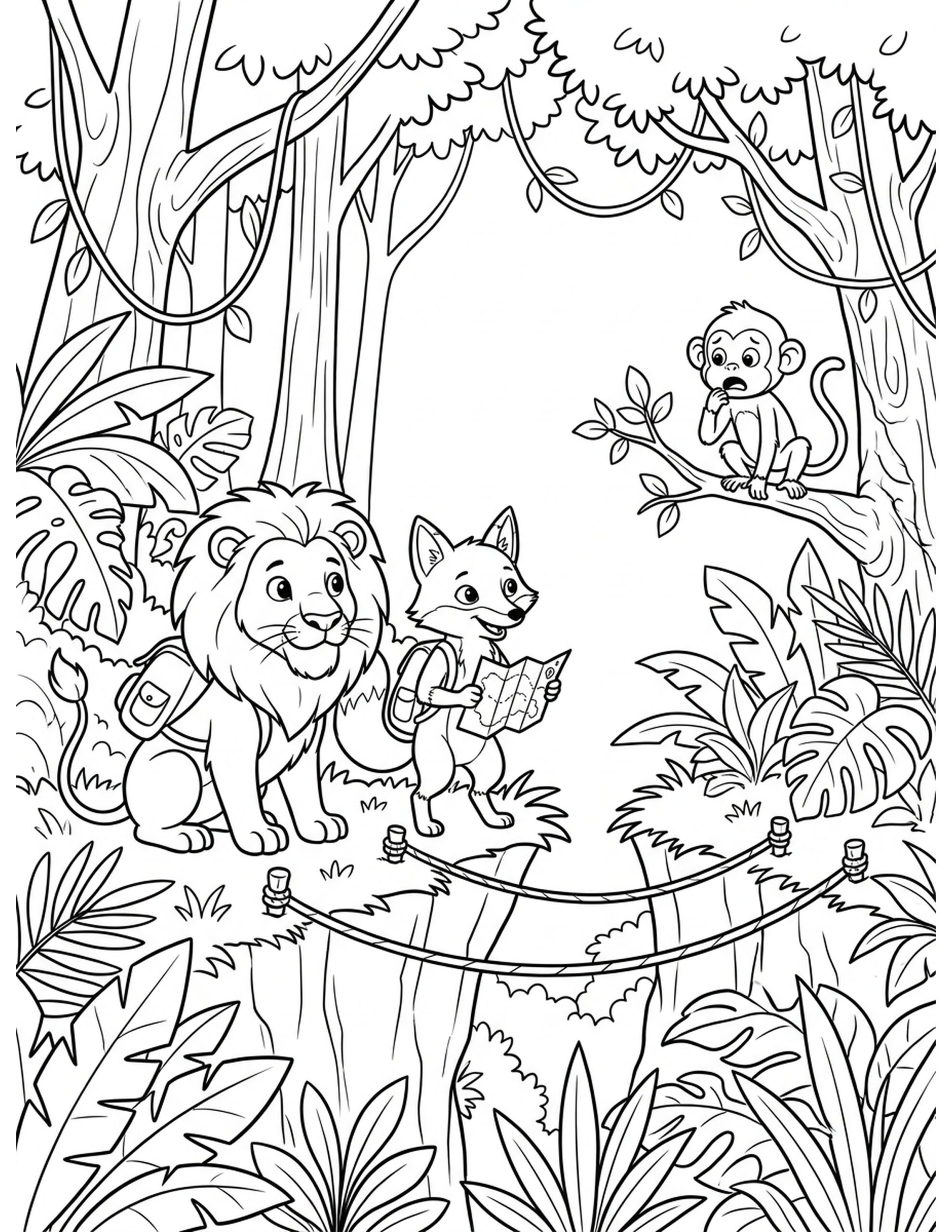 Heroic Jungle Rescue Coloring Page