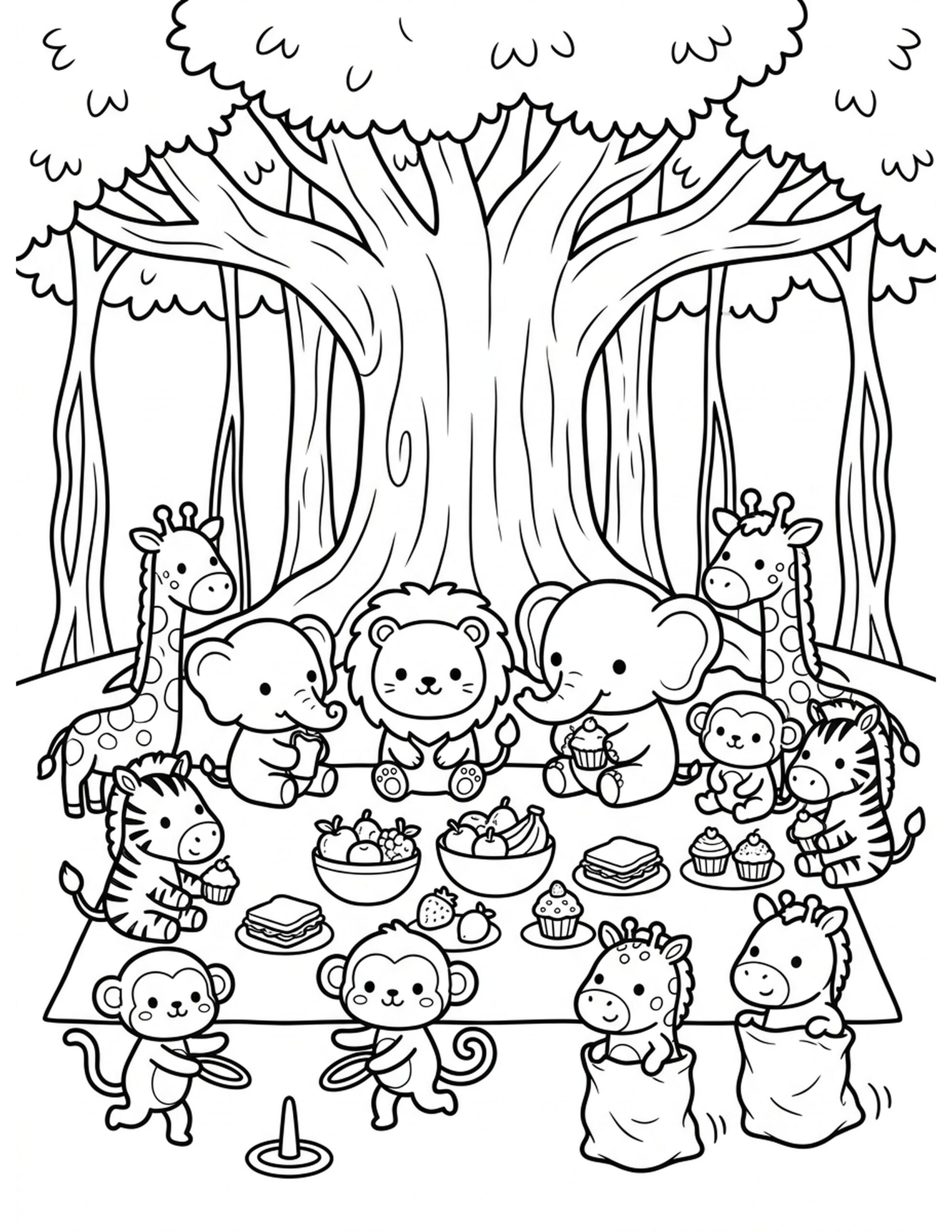 Jungle Family Reunion Coloring Page