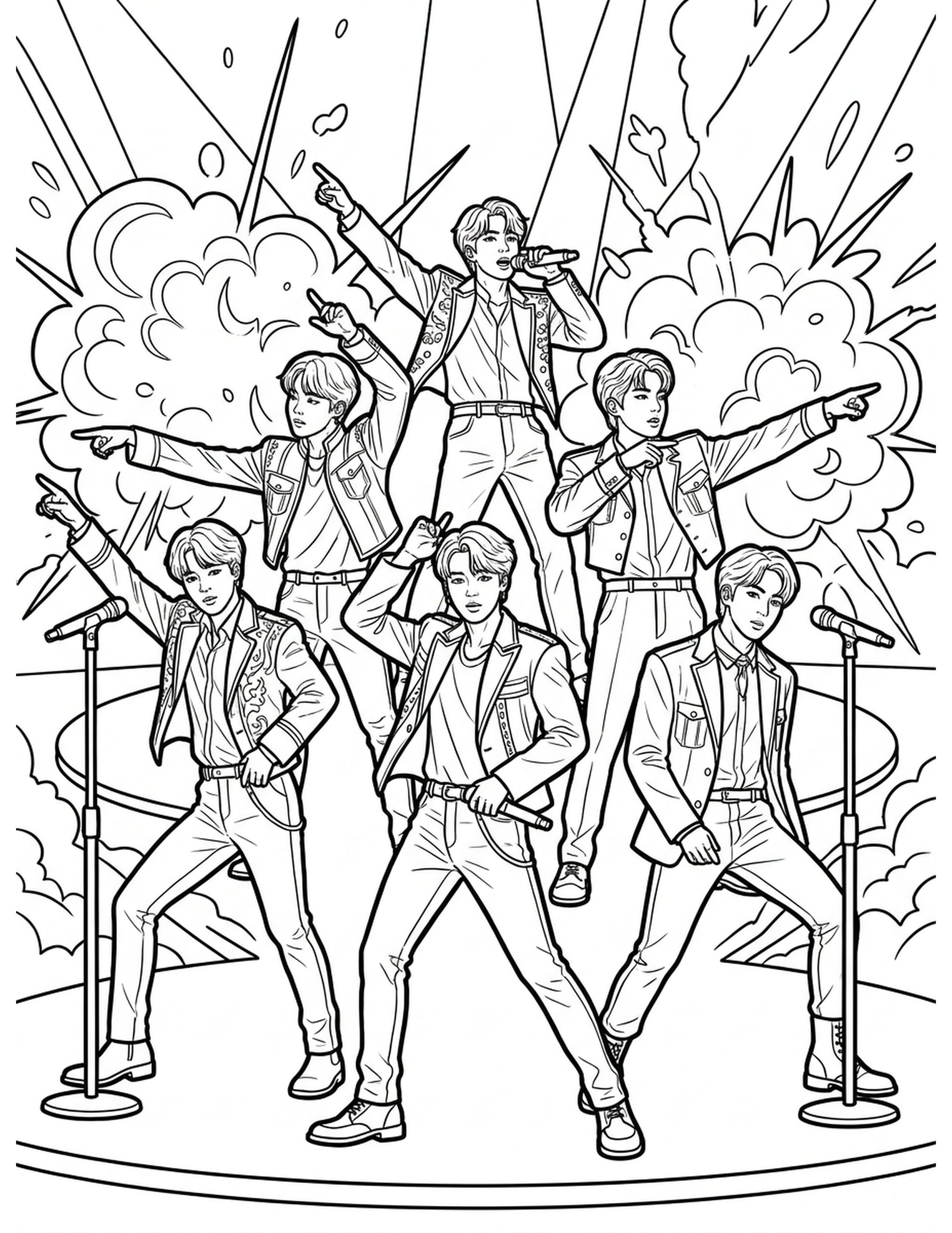 Kpop Idol On Stage Coloring Page