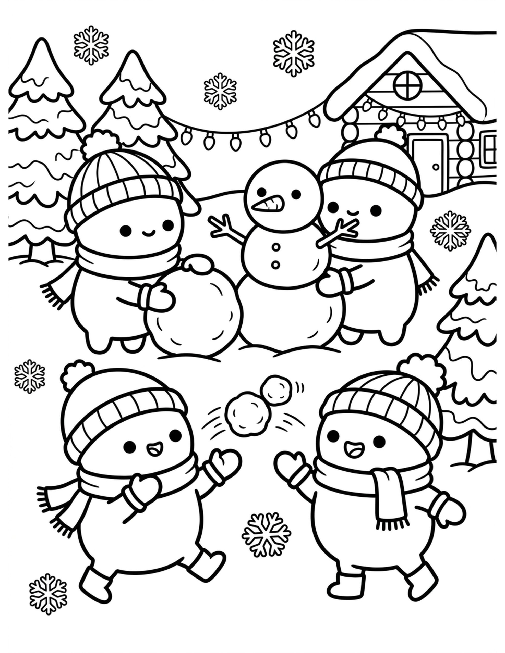 Kpop Idol Winter Wonderland Coloring Page