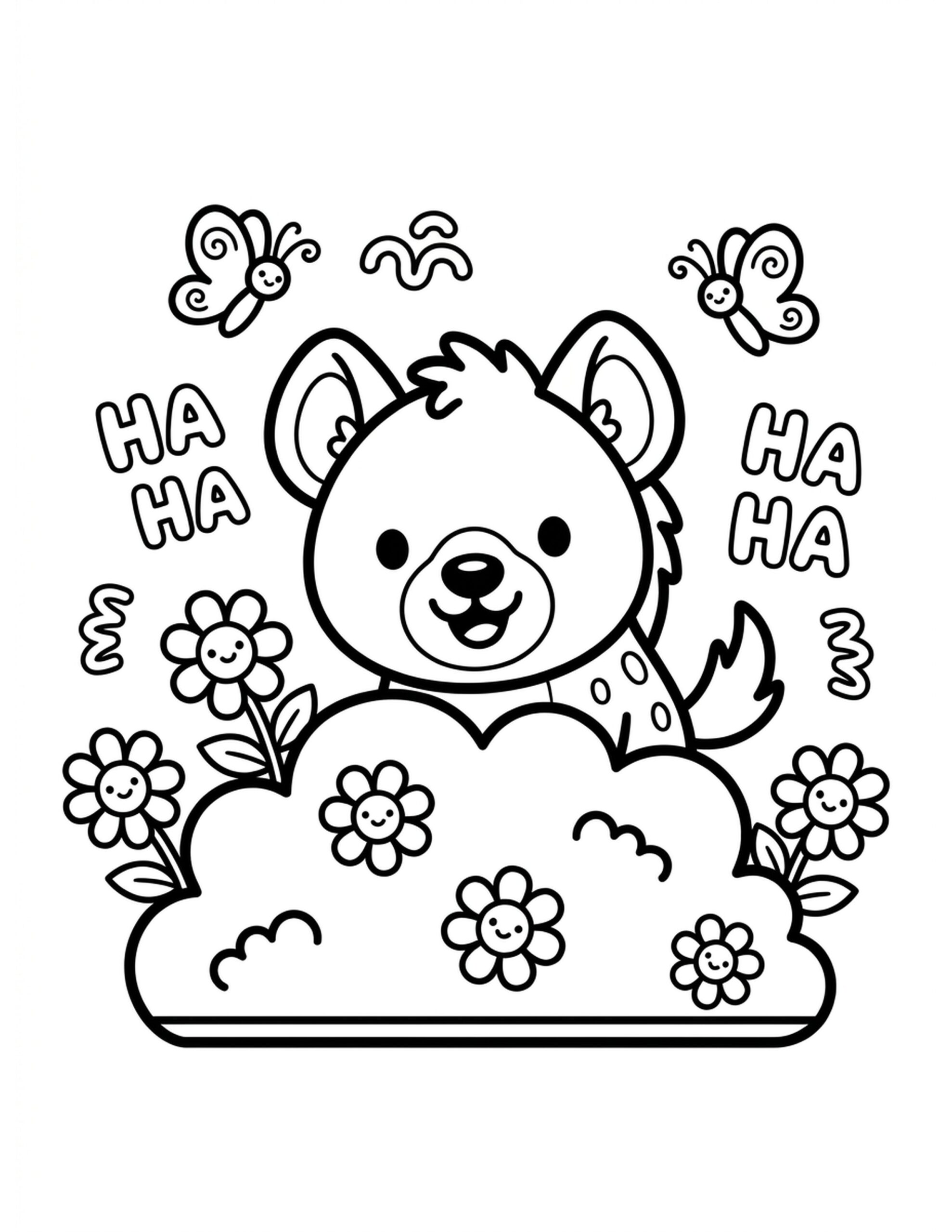 Inquisitive Hyena Coloring Page