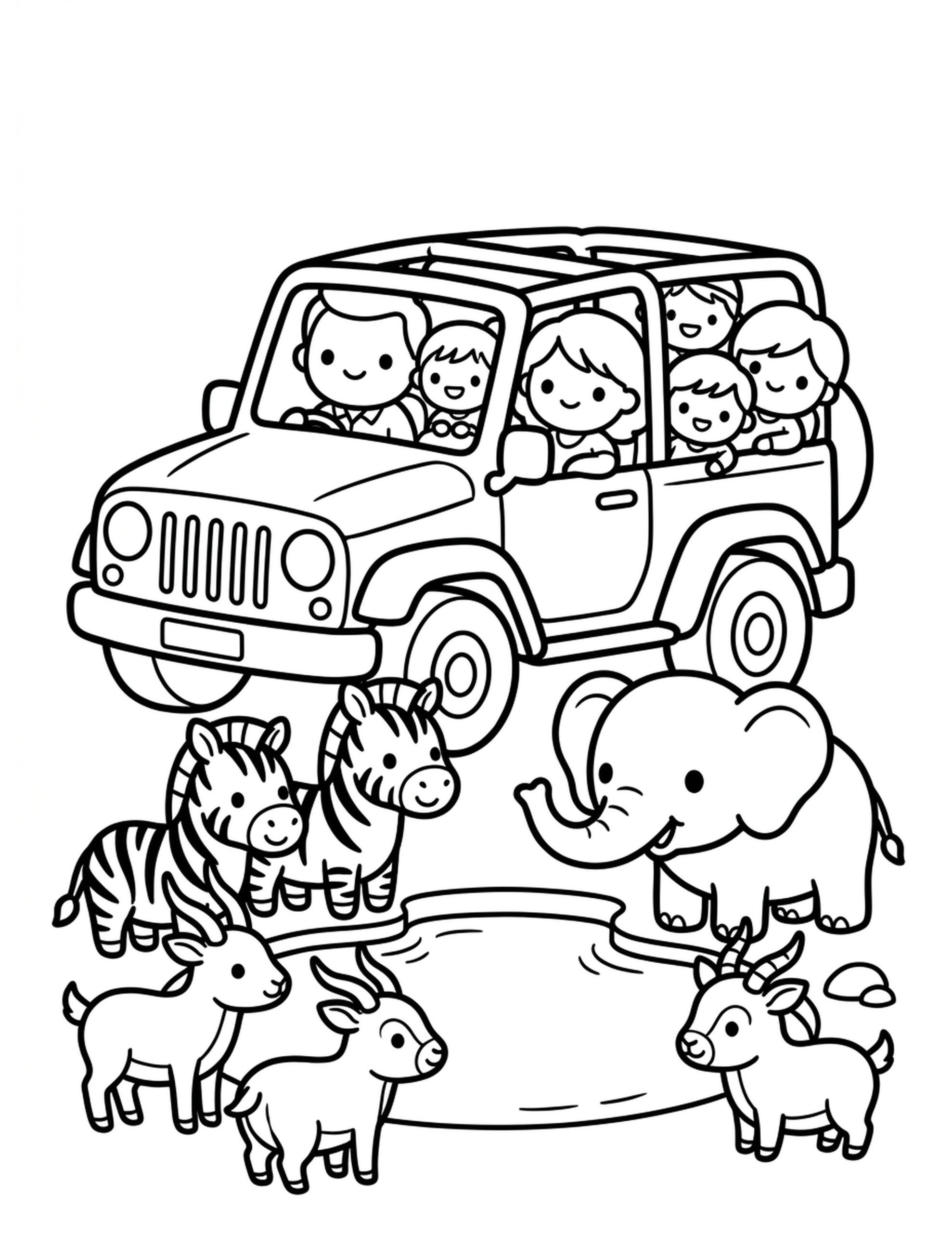 Safari Adventure Coloring Page