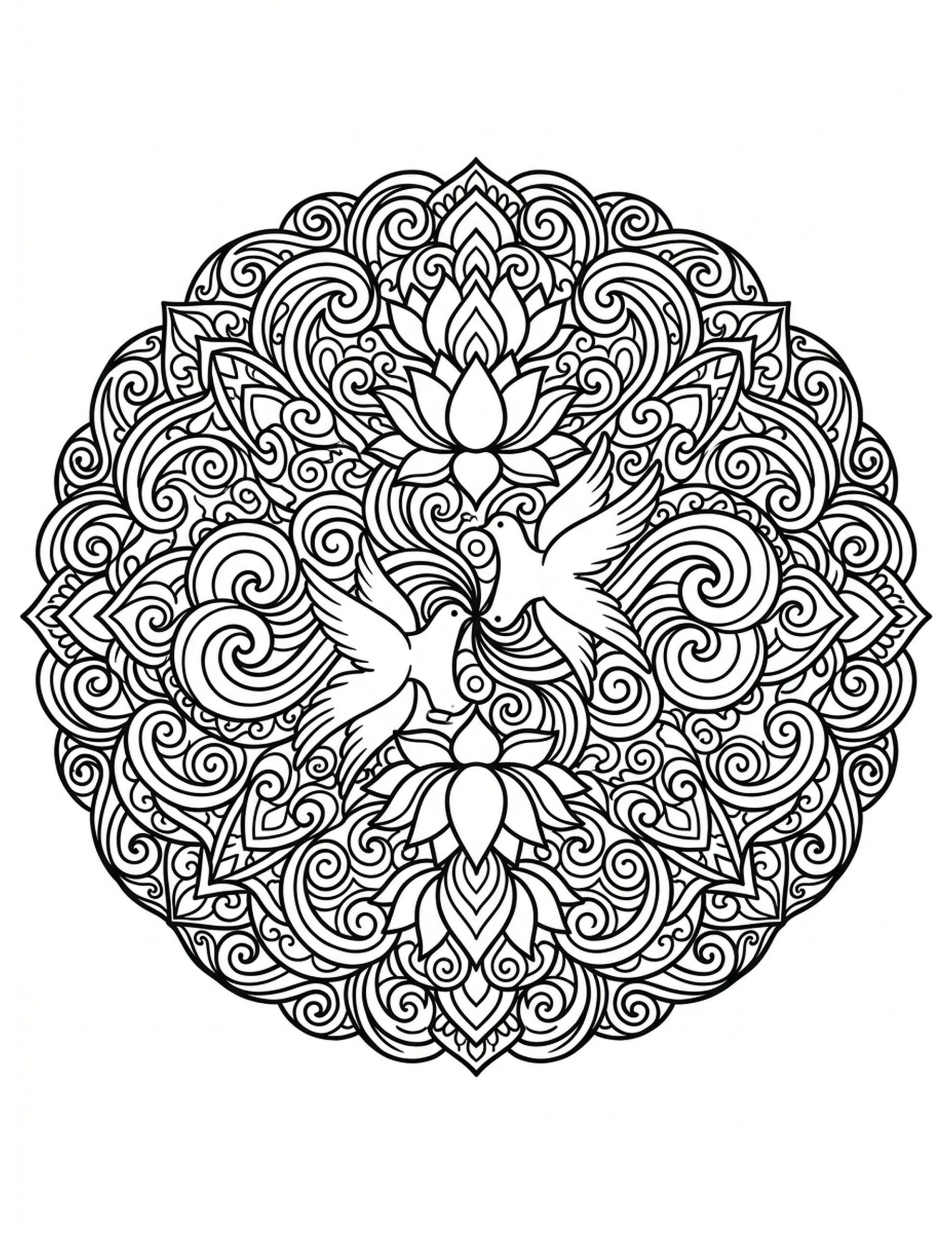 Playful Mindfulness Mandala Coloring Page