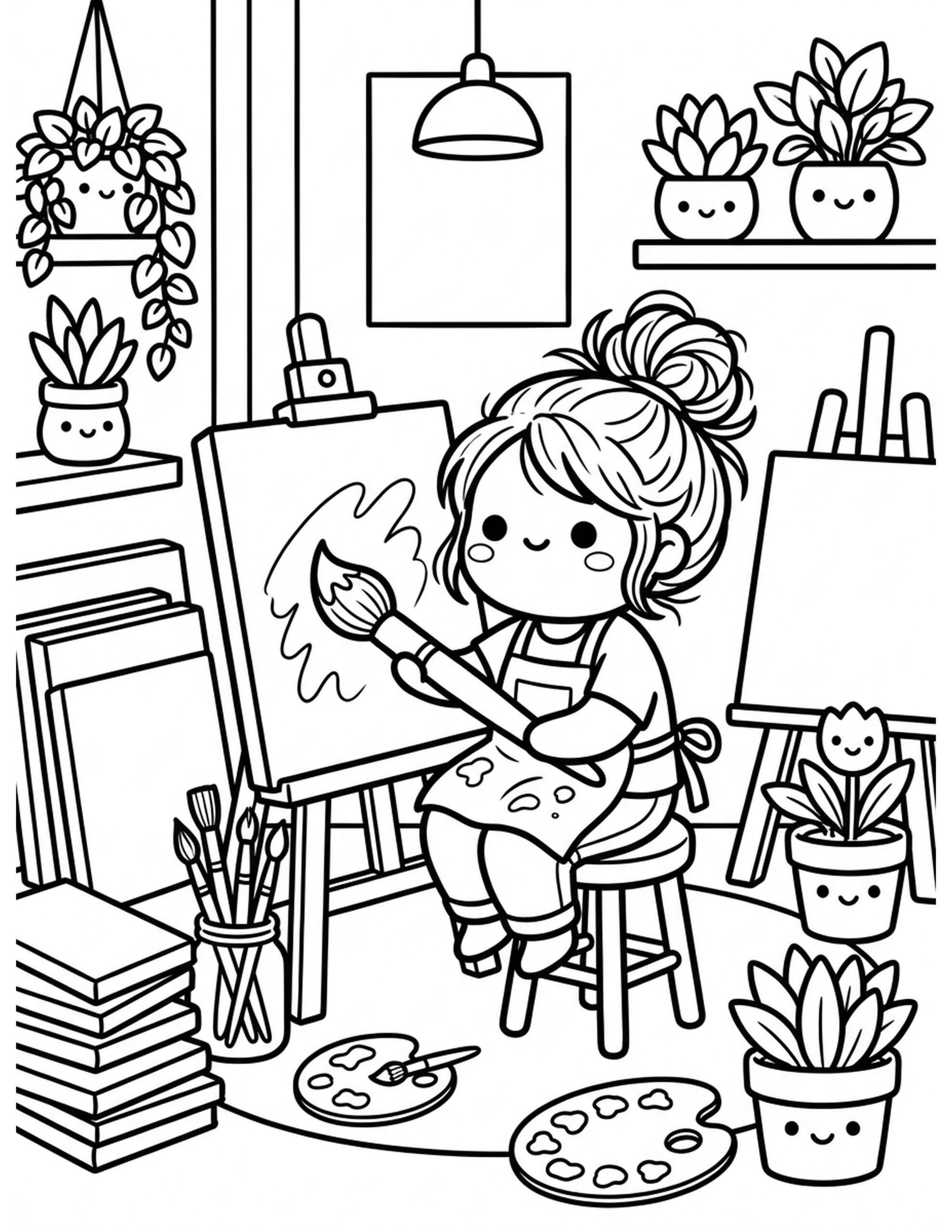 Mindful Art Studio Coloring Page